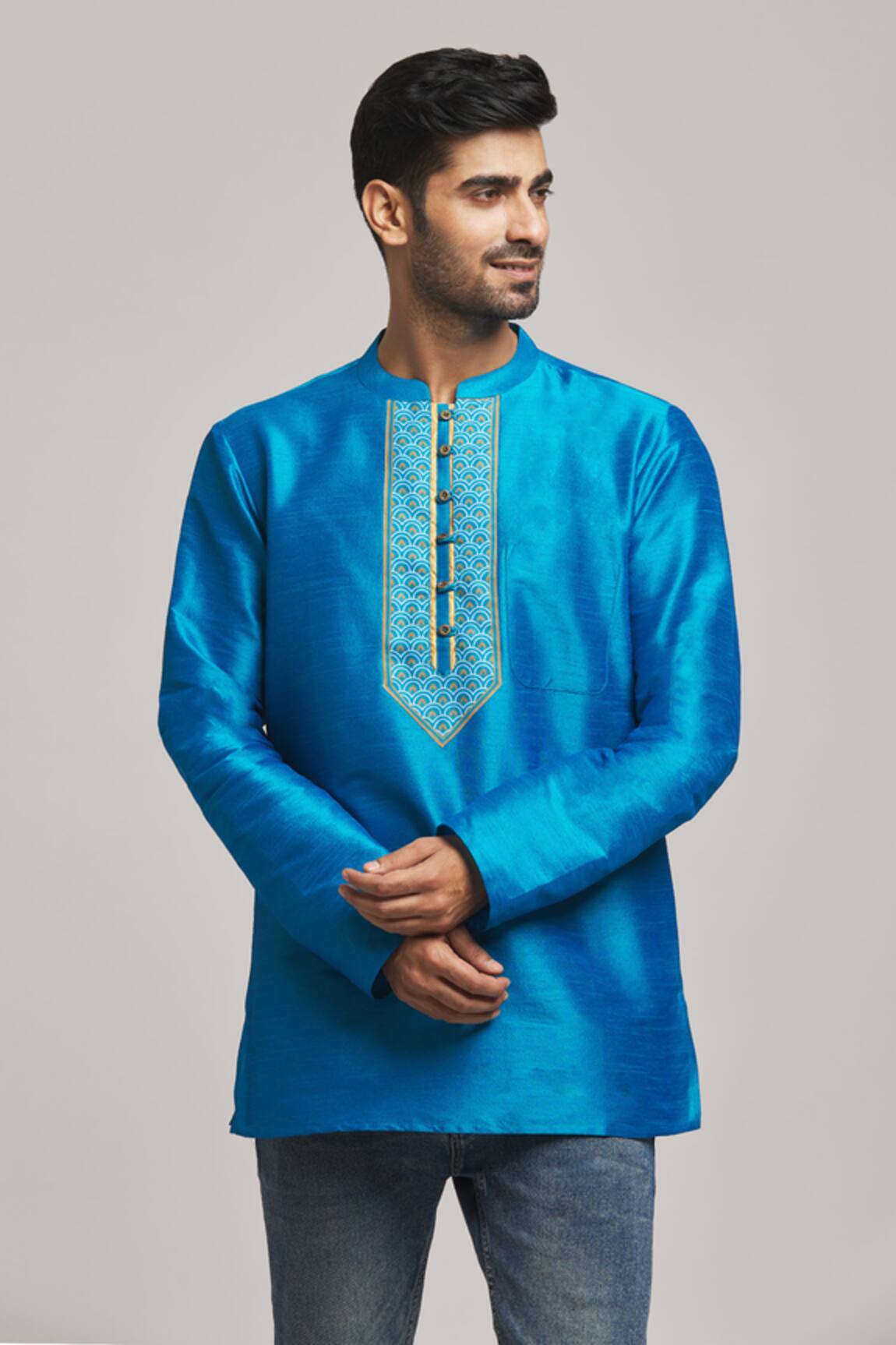 Arihant Rai Sinha Placement Scallop Print Kurta 