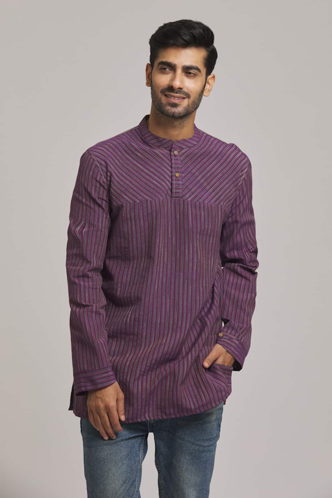 Arihant Rai Sinha Striped Pattern Short Kurta