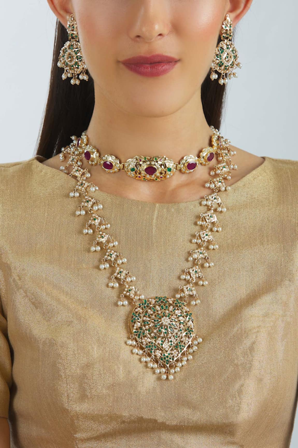 Moh-Maya by Disha Khatri Stone Necklace Set
