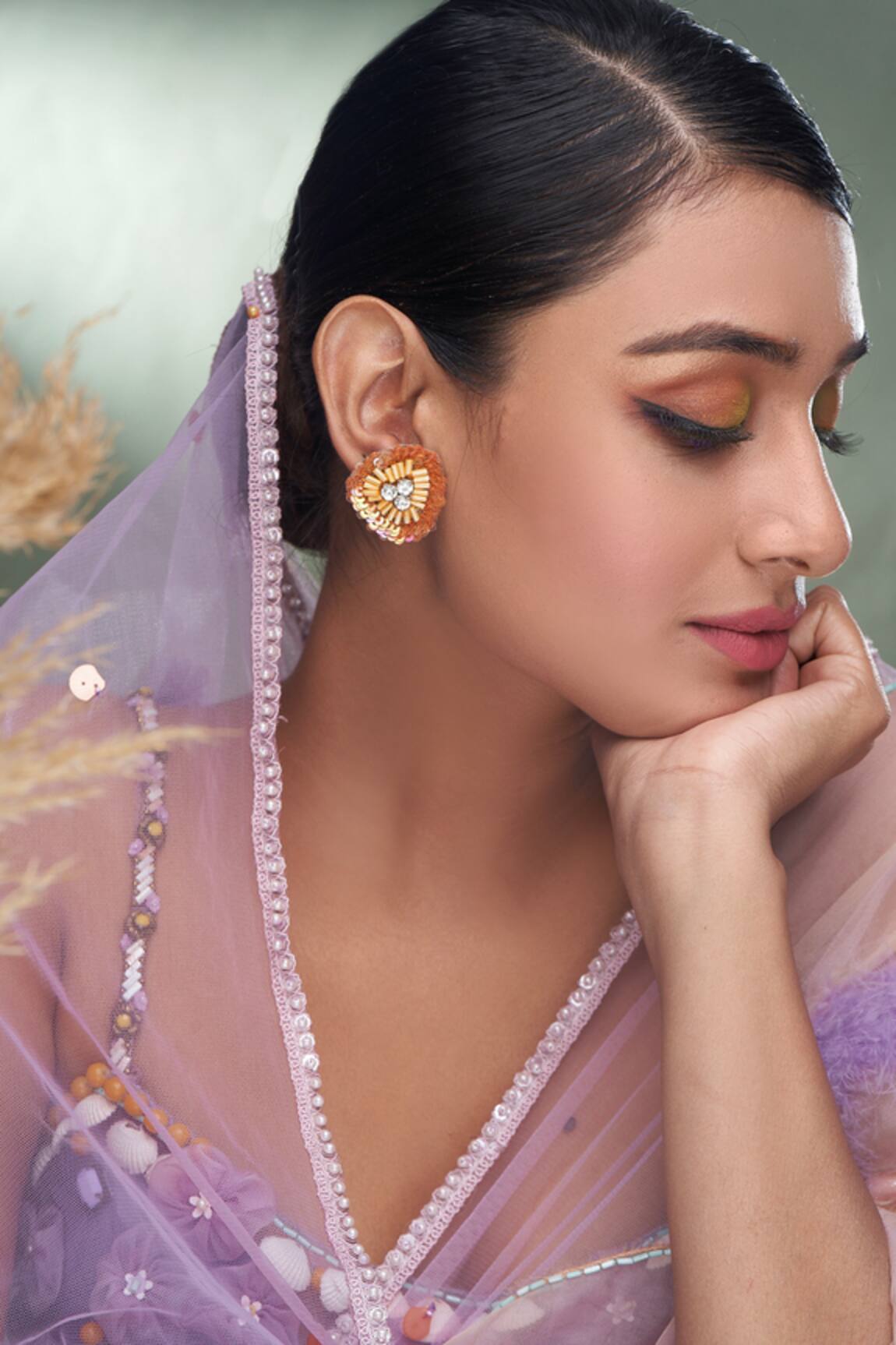 Torque By Merge Sequin & Stone Embellished Earrings