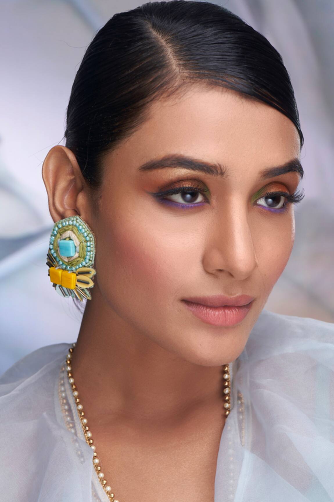 Torque By Merge Stone & Thread Embellished Earrings