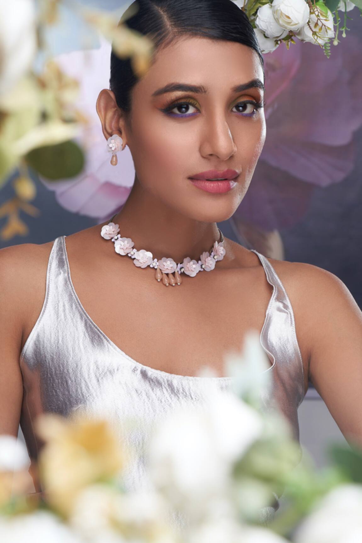 Torque By Merge Floral Design Choker Set