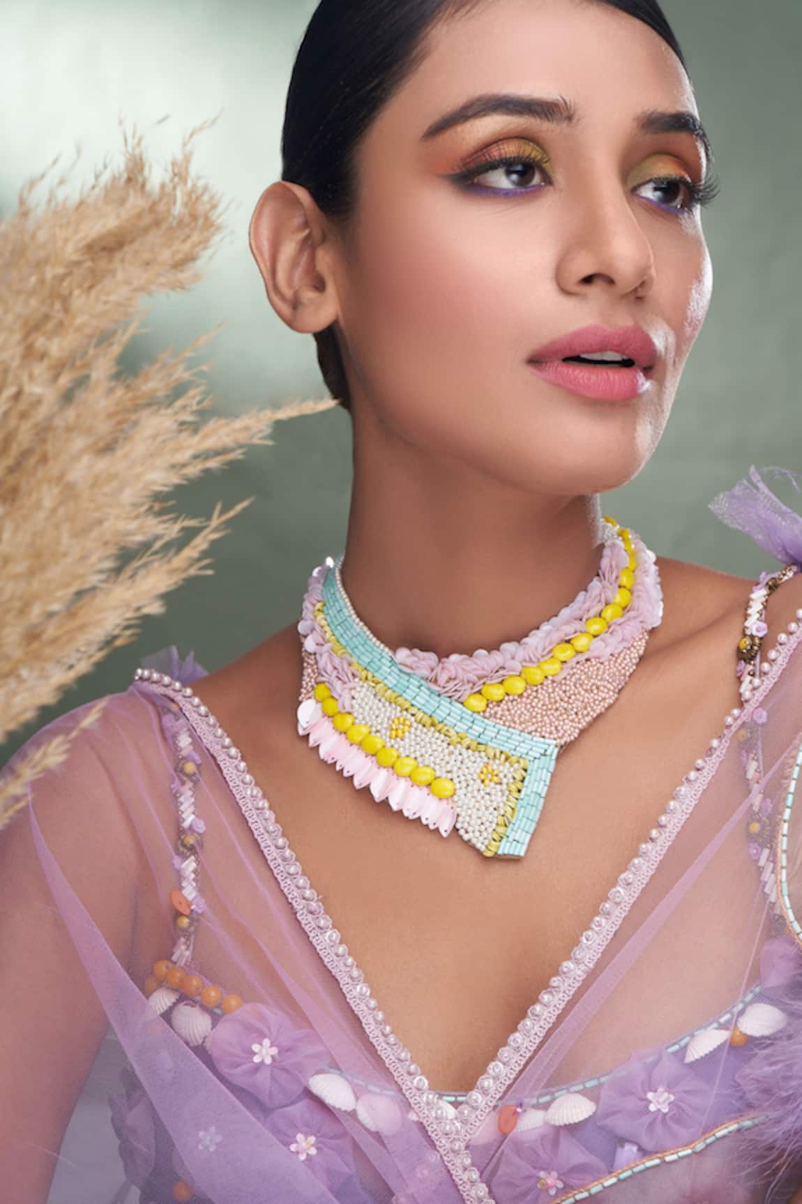 Torque By Merge Bead Embellished Choker