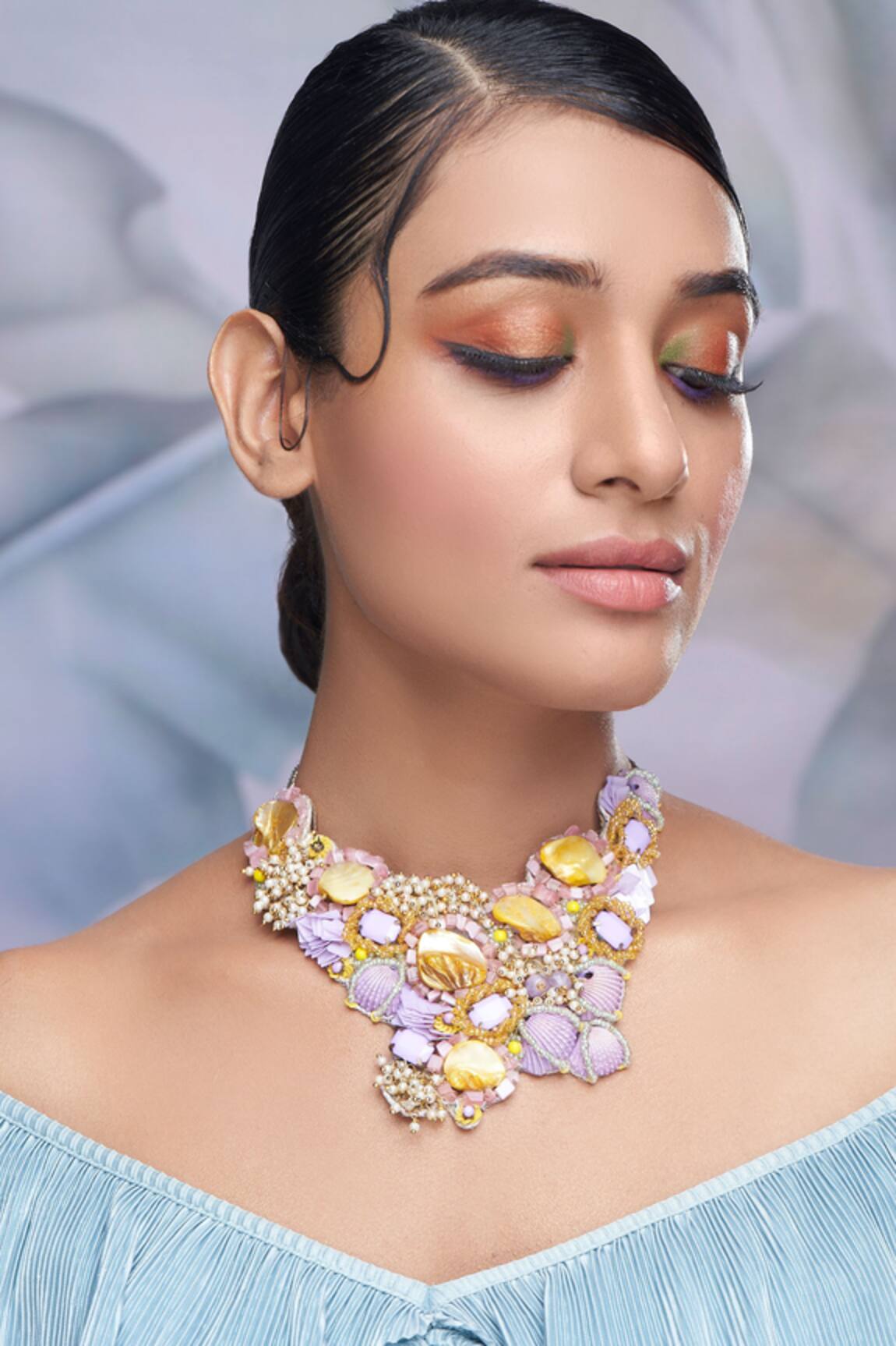 Torque By Merge Shell Embellished Choker