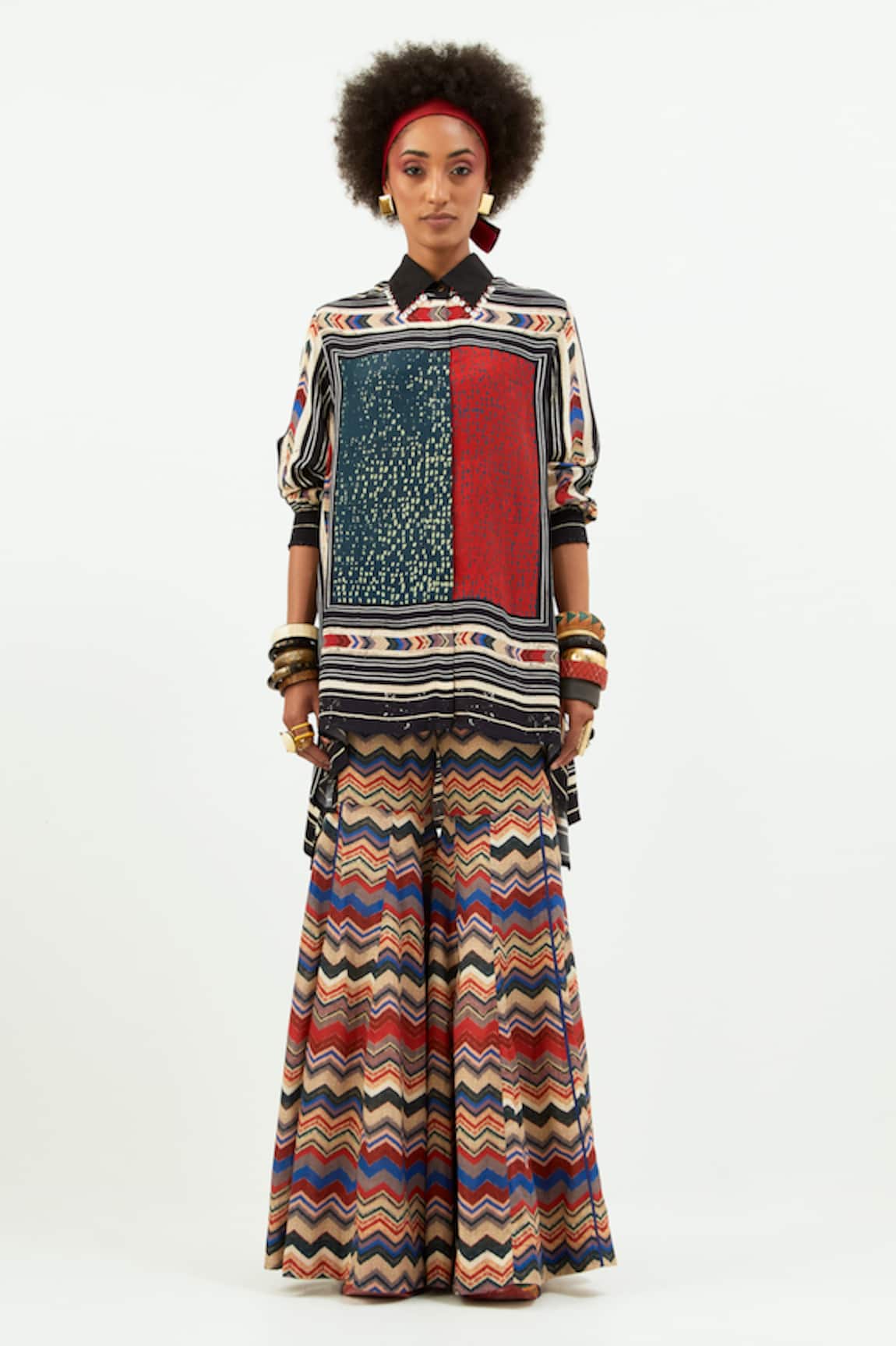 Aseem Kapoor Atri Chevron Print Shirt 