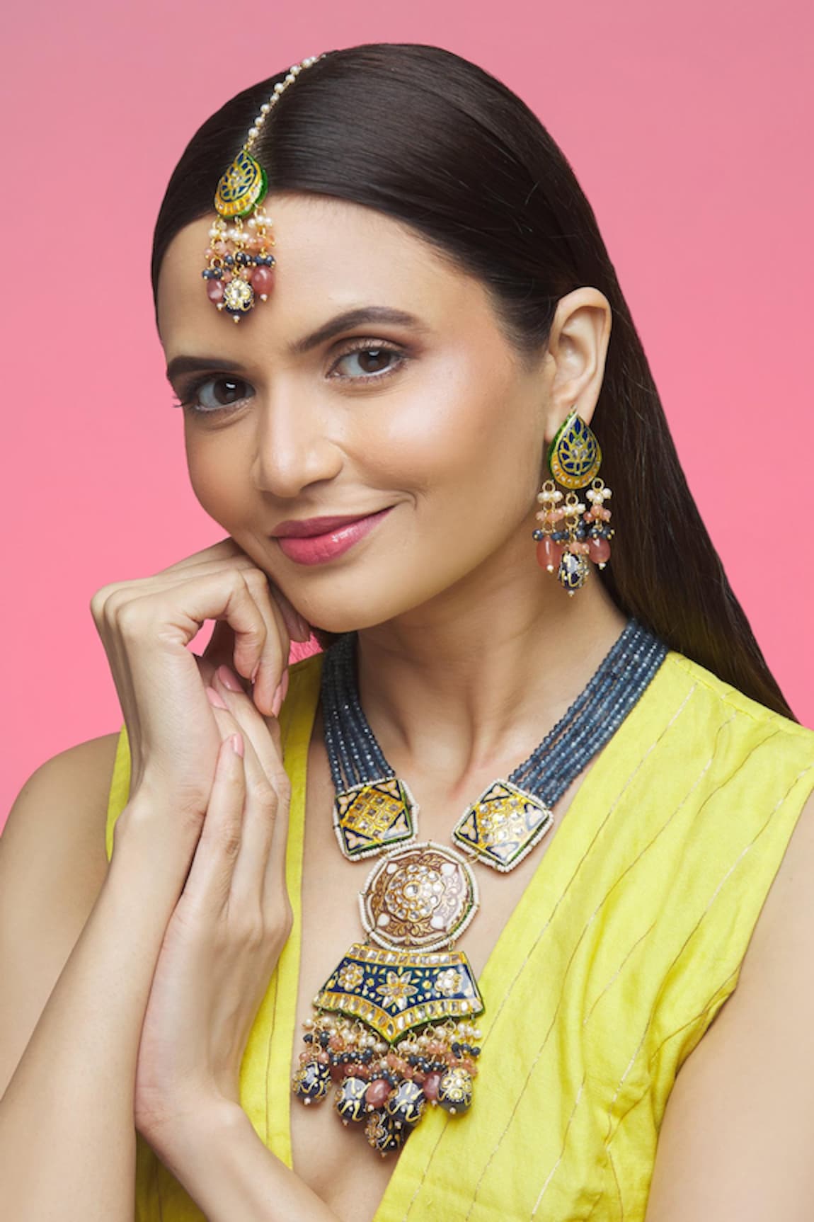 Khushi Jewels Meenakari Work Necklace Set