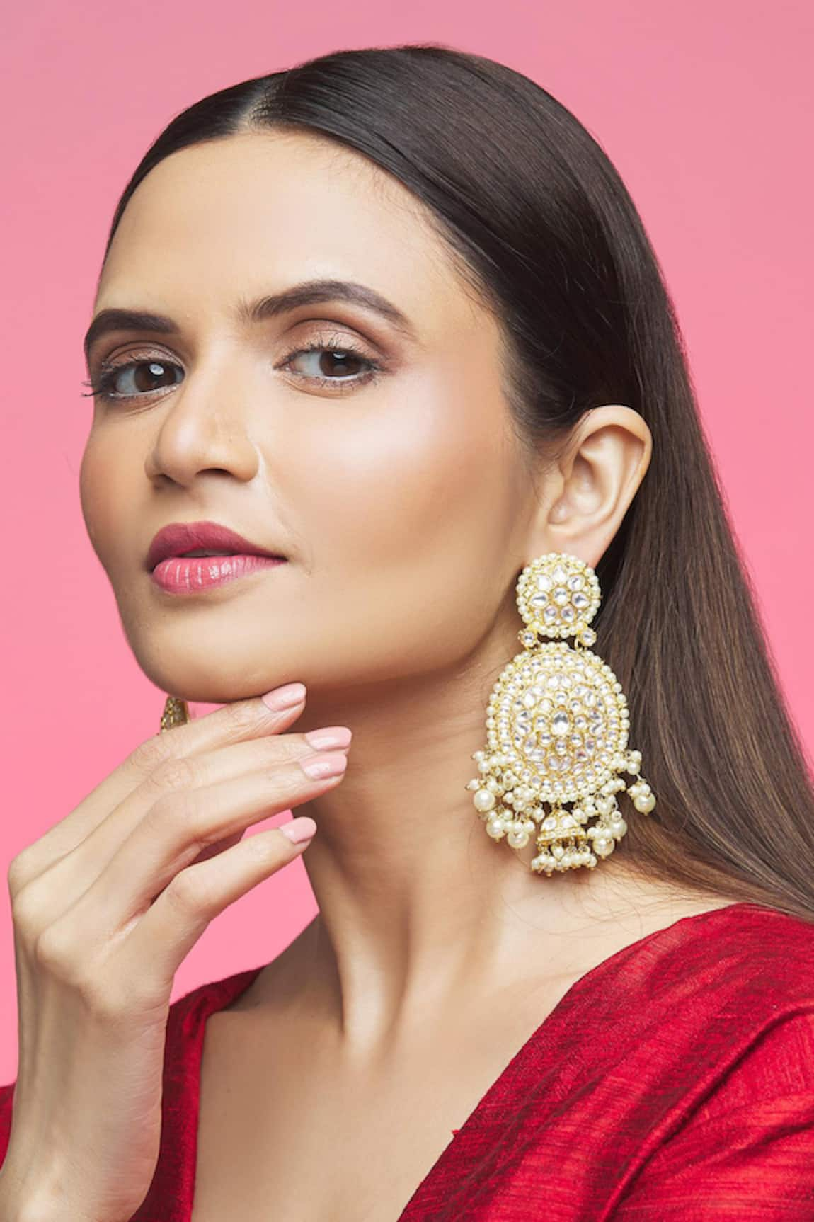 Khushi Jewels Kundan Embellished Dangler Earrings