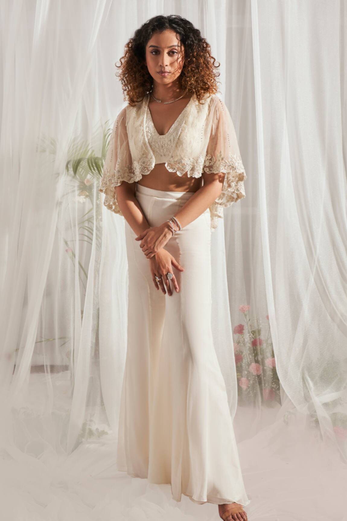 Aakansha Gupta Embroidered Cape & Pant Set