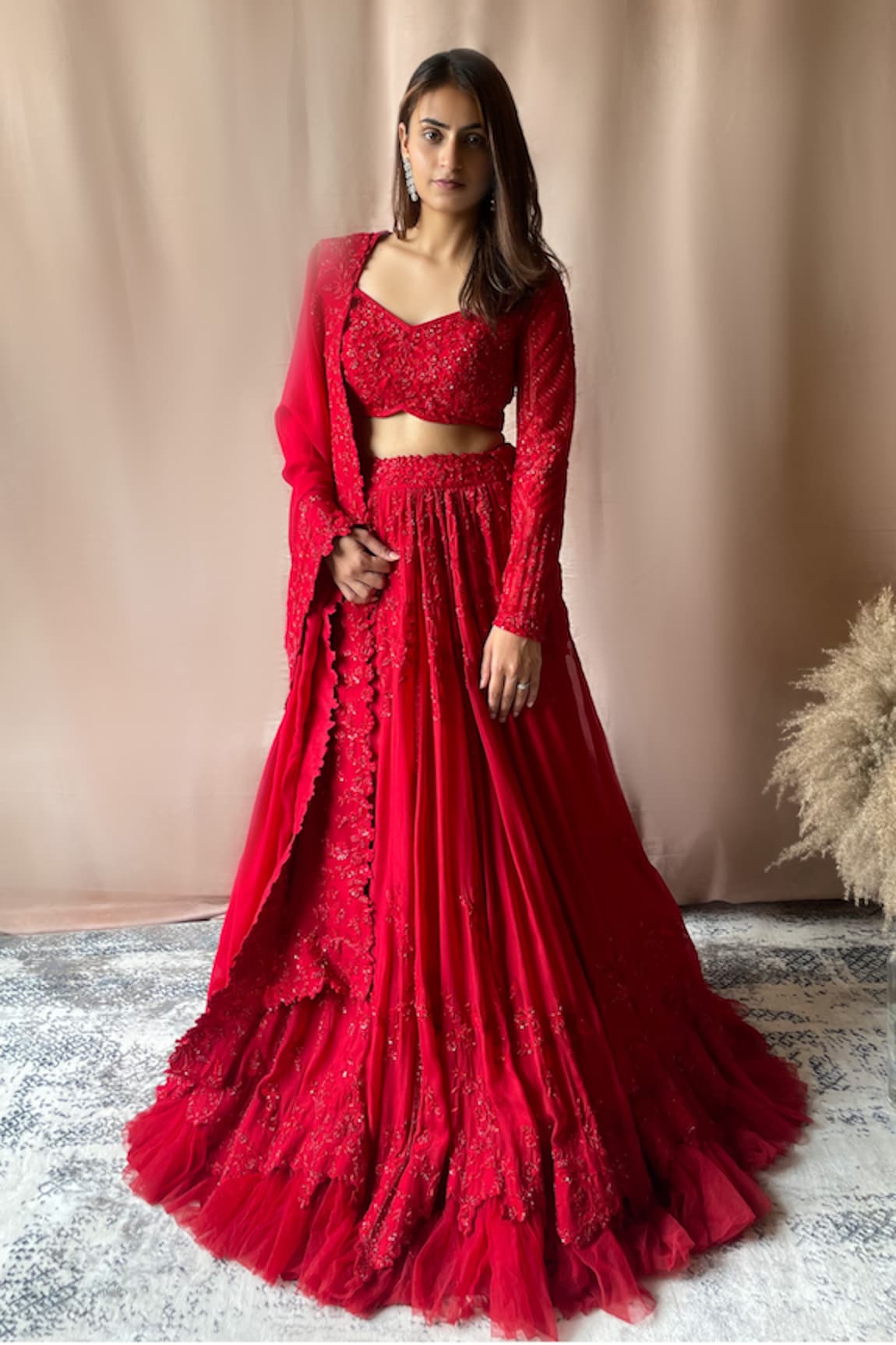 Aakansha Gupta Bloom Embroidered Bridal Lehenga Set