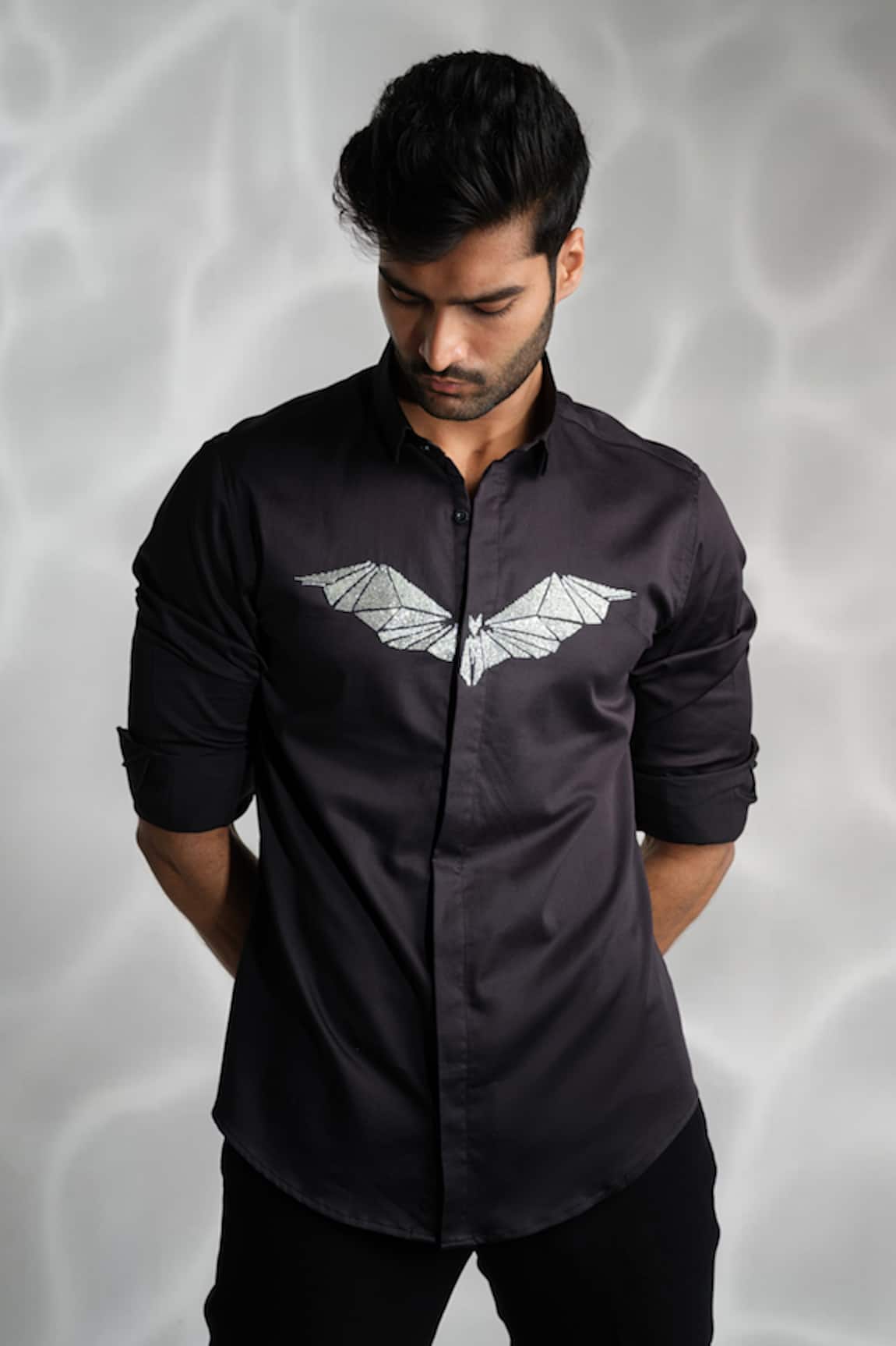 Sanjana Reddy Designs Cotton Bat Embroidered Shirt 