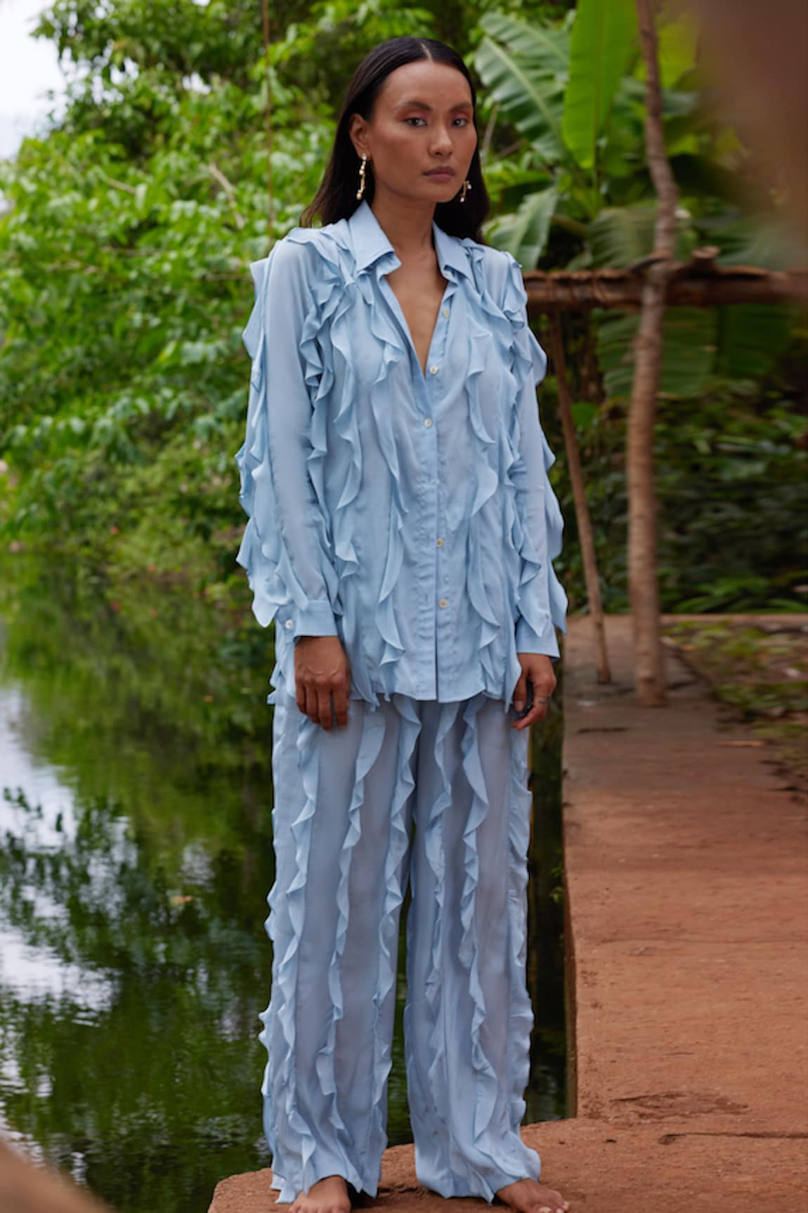 Twinkle Hanspal Jolene Frilled Shirt With Pant