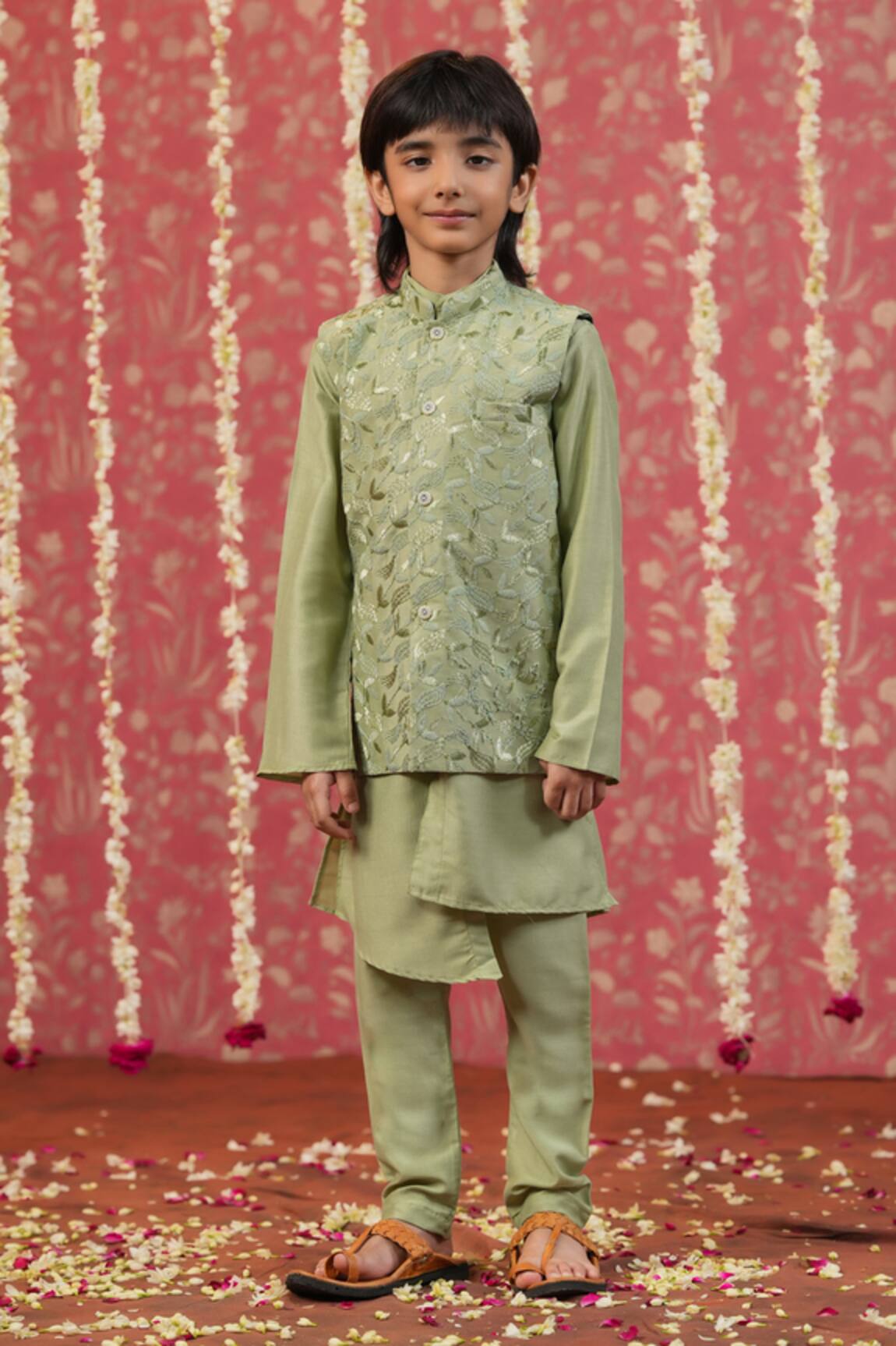 Cute Couture Embroidered Jacket Pant Set 