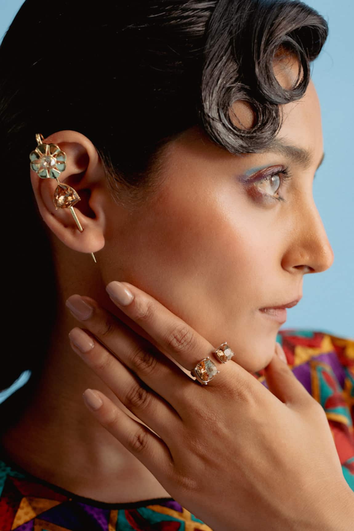 Esme by Aashna Dalmia Vintage Lily Swarovski Embellished Earrings