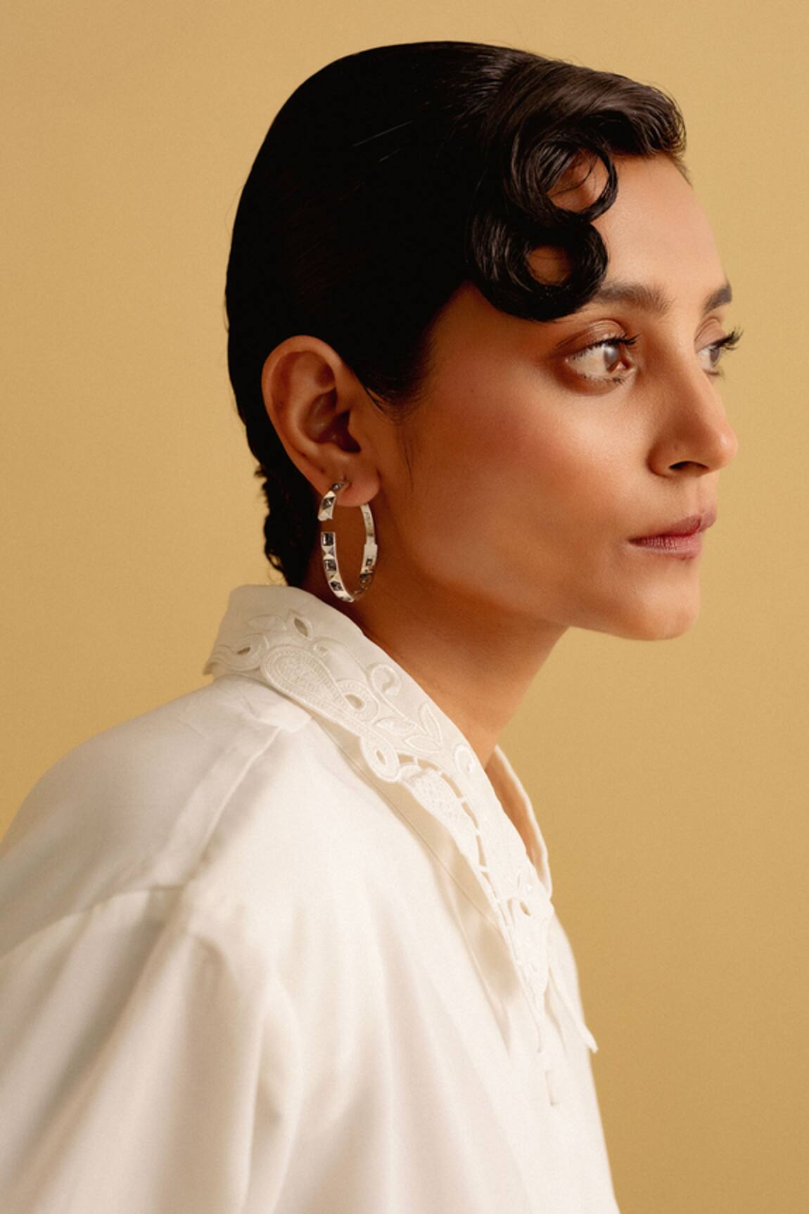 ESME Musky Cedar Swarovski Embellished Hoops 