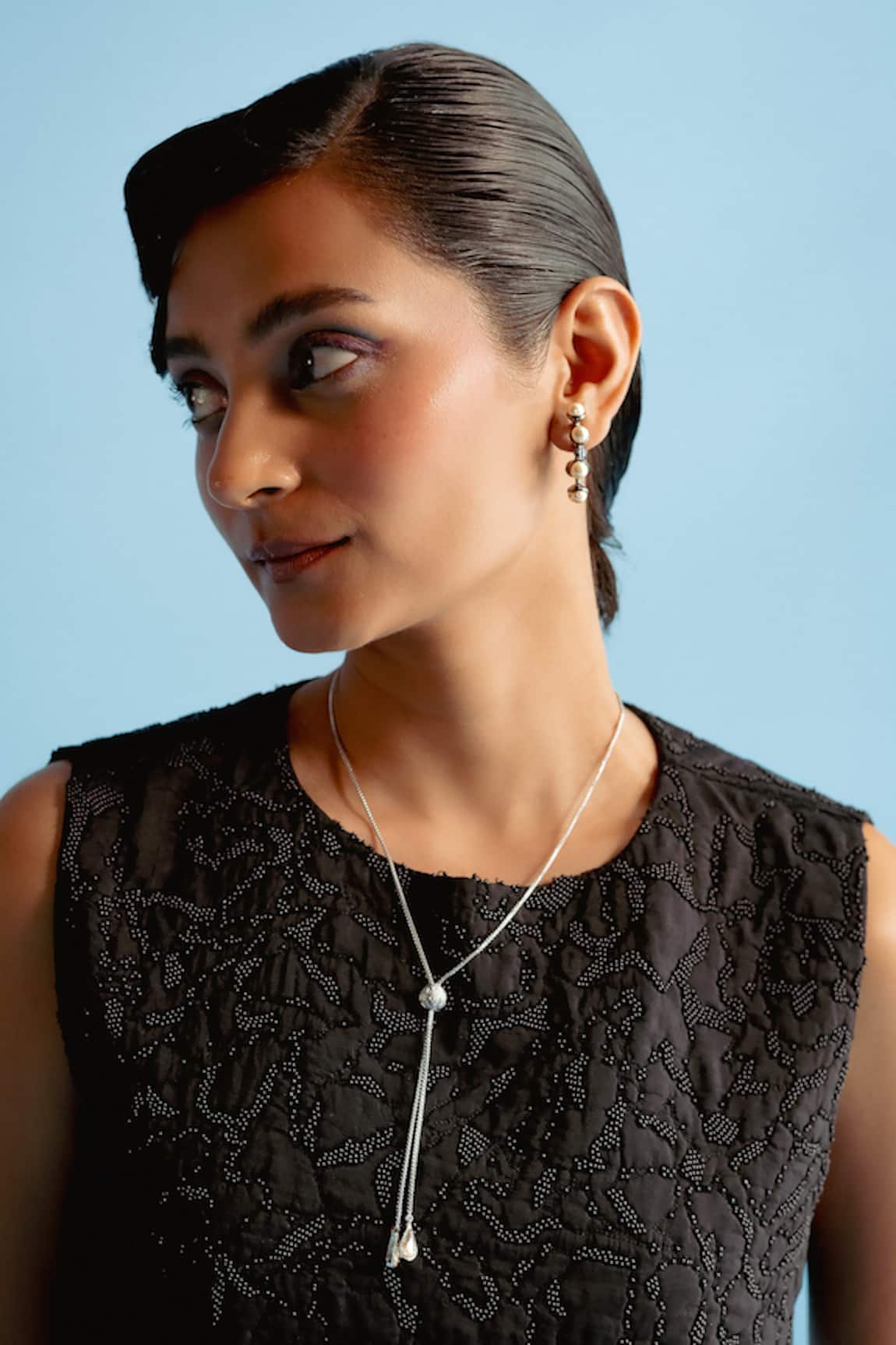 Esme By Aashna Dalmia Swarovski Crystal Pendant Long Necklace 