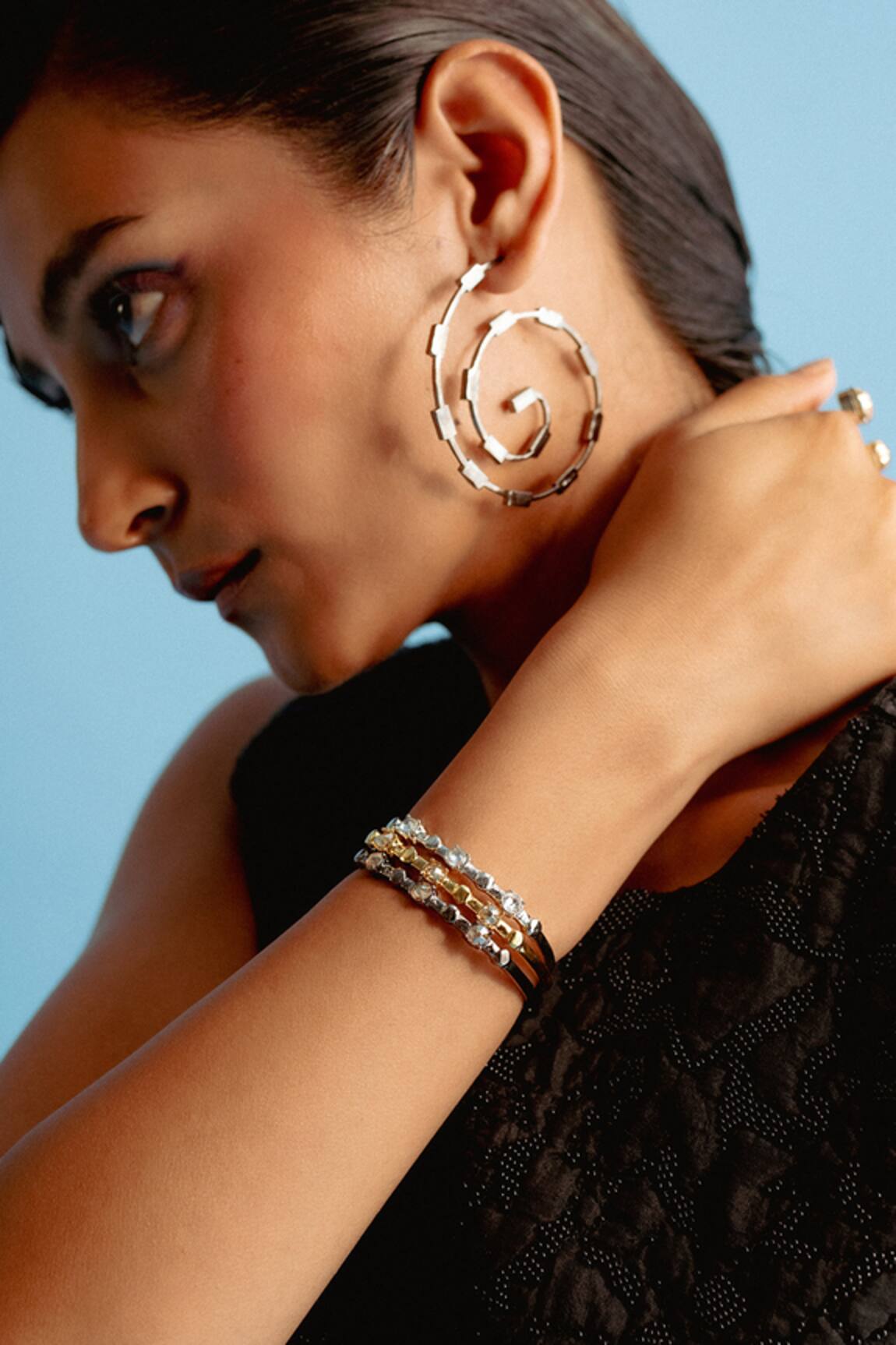 ESME Swarovski Crystal Embellished Open Bracelet 