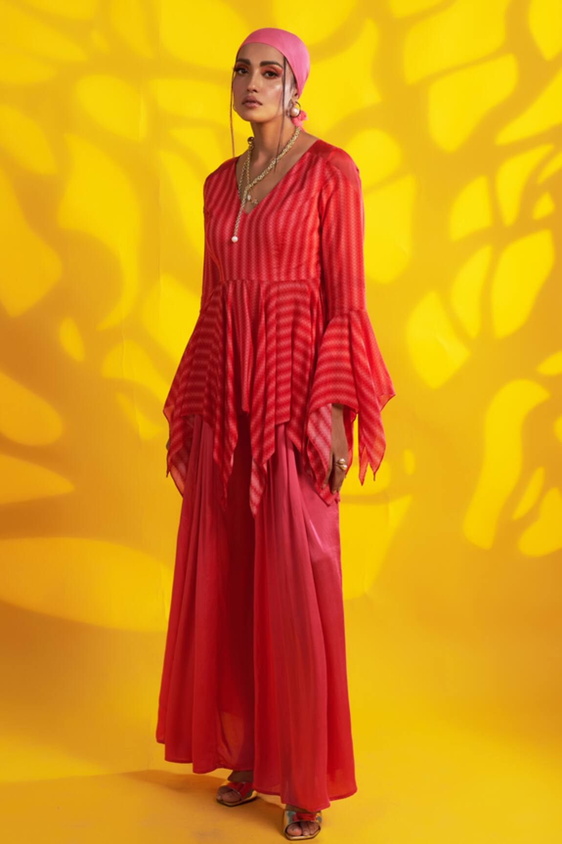 Jyoti Sachdev Iyer Stripe Pattern Shirt & Pant Set 