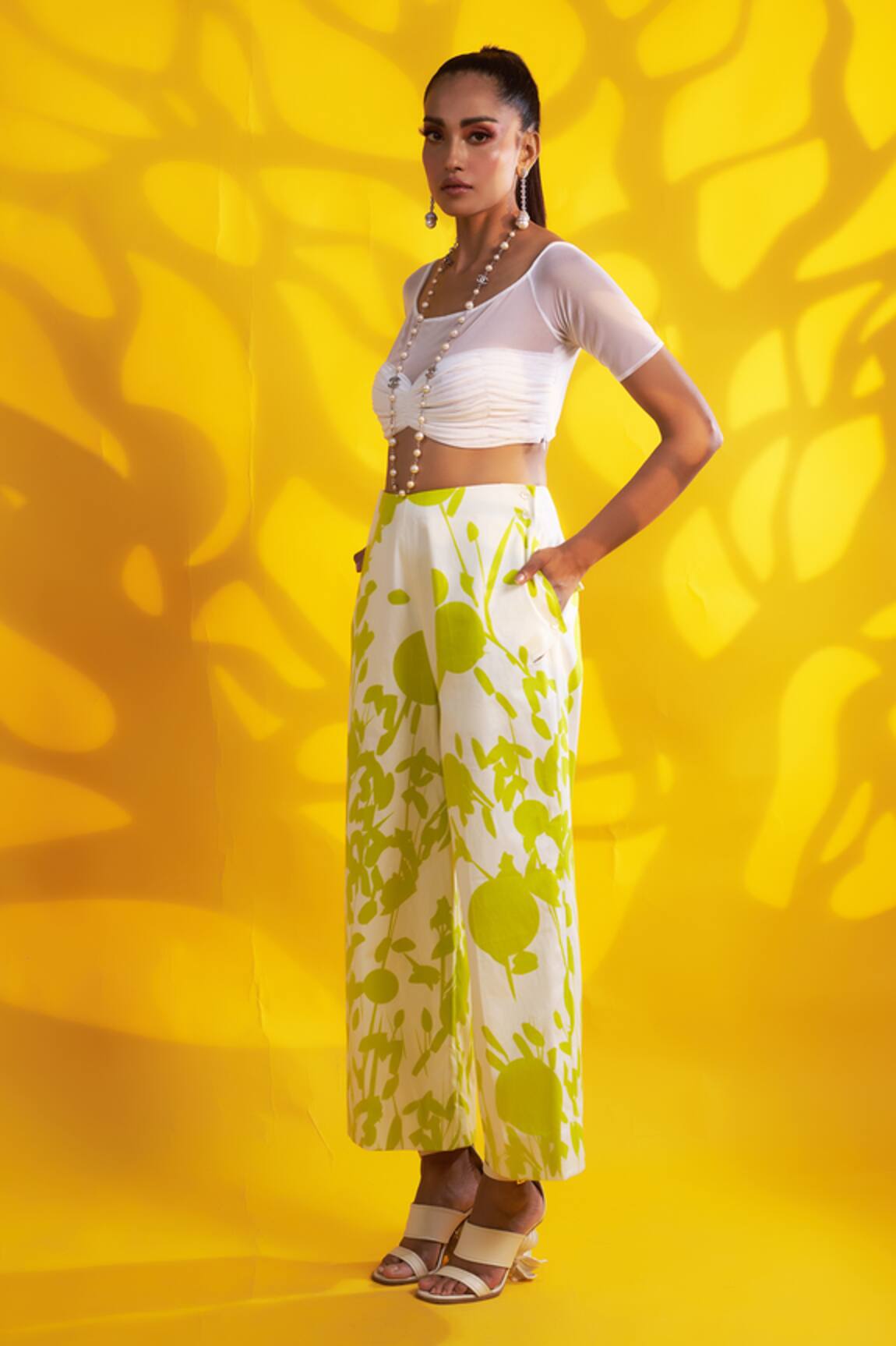 Jyoti Sachdev Iyer Floral Print Crop Top & Pant Set 