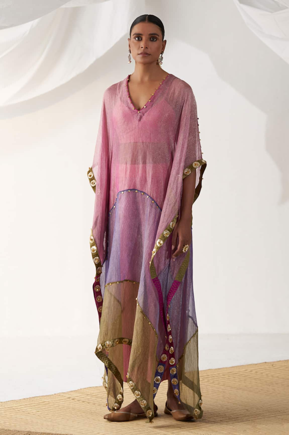 Itrh Embellished Border Kaftan & Skirt Set