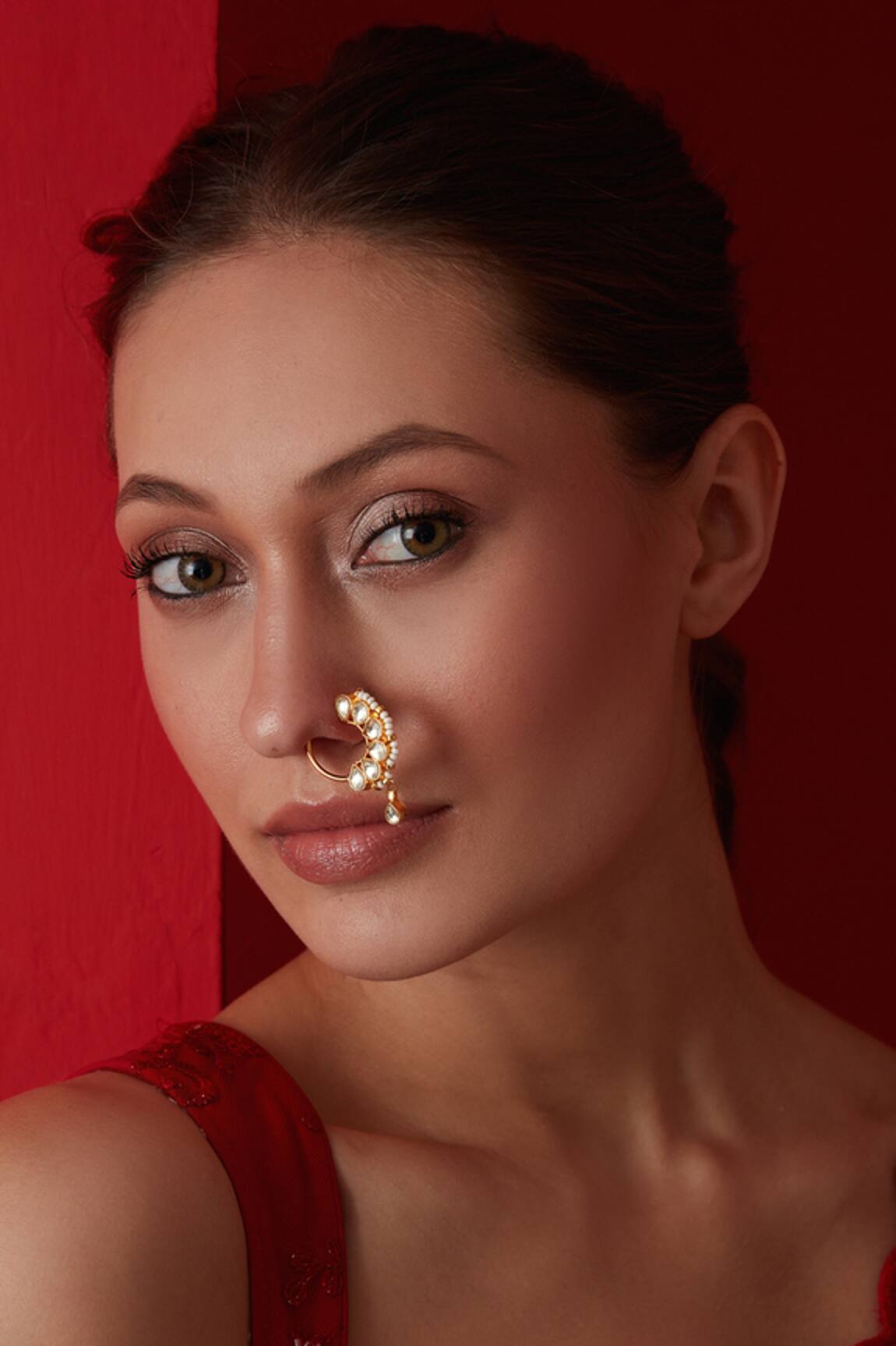 Paisley Pop Kundan Nose Pin