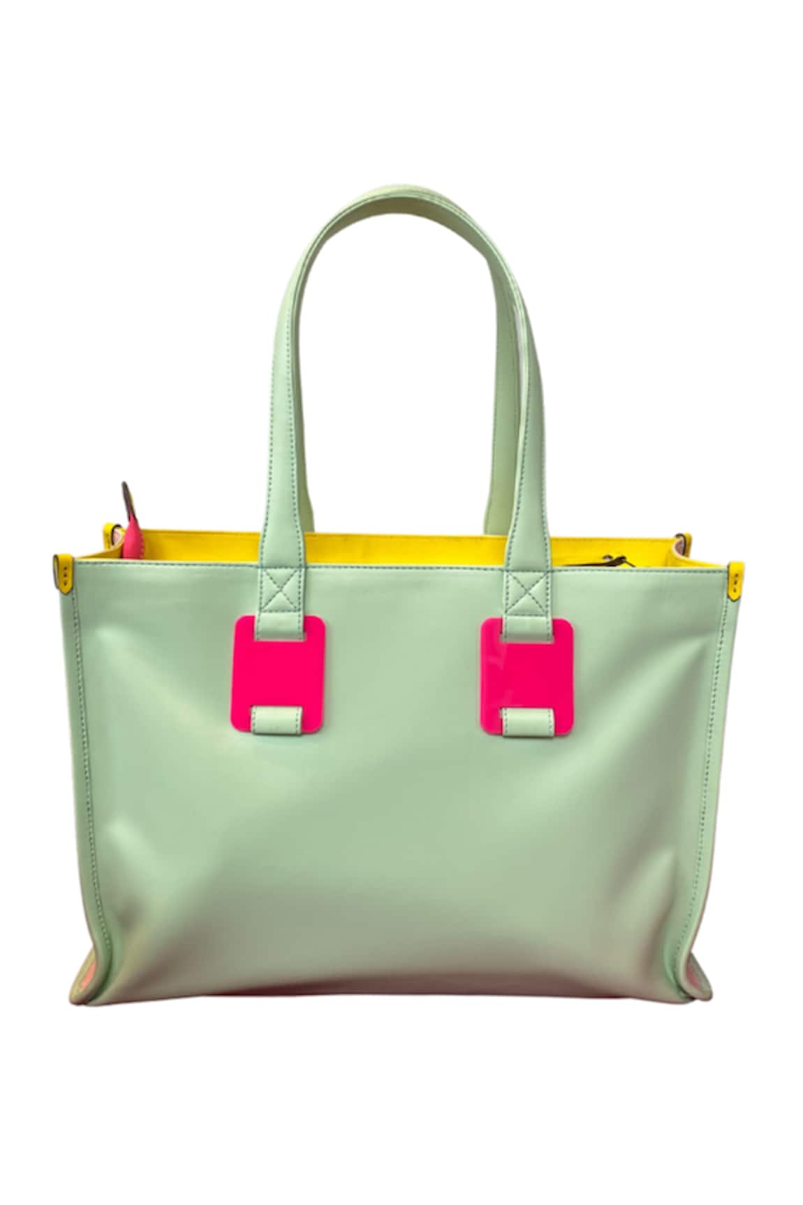 Women Green Colourblocked Satchel Bag