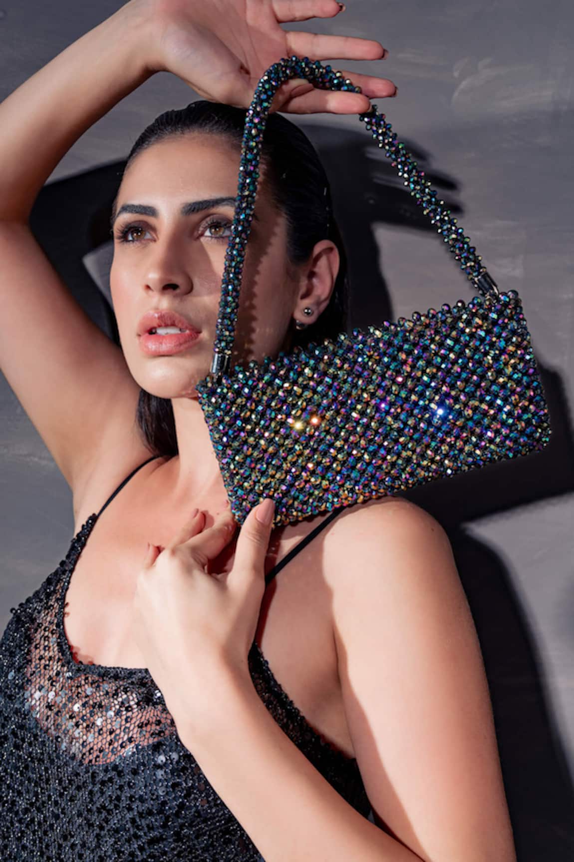 Waby Saby Holographic Crystal Bead Bag