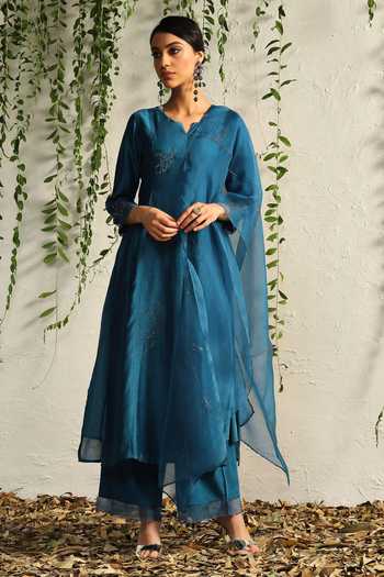 Charkhee Nakshi & Zari Work Kurta Pant Set 