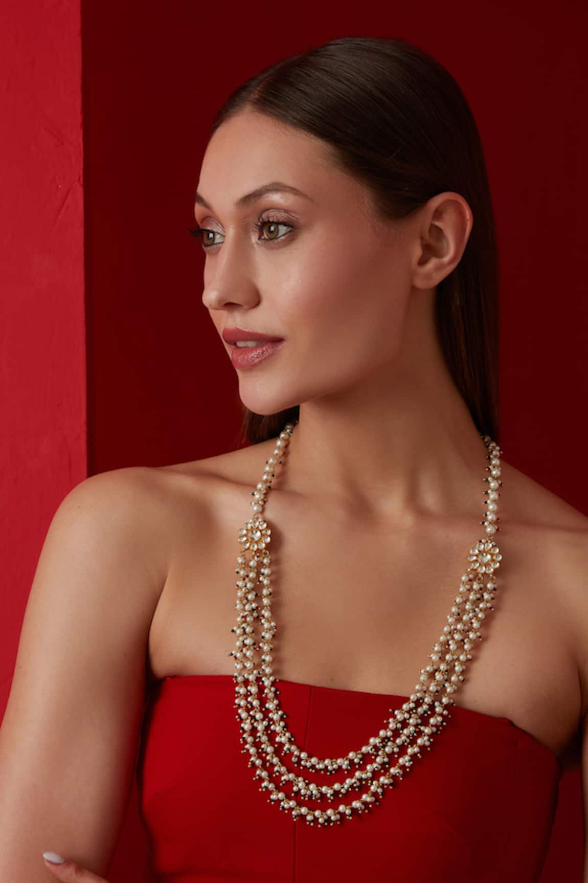 Paisley Pop Kundan & Pearl Long Necklace