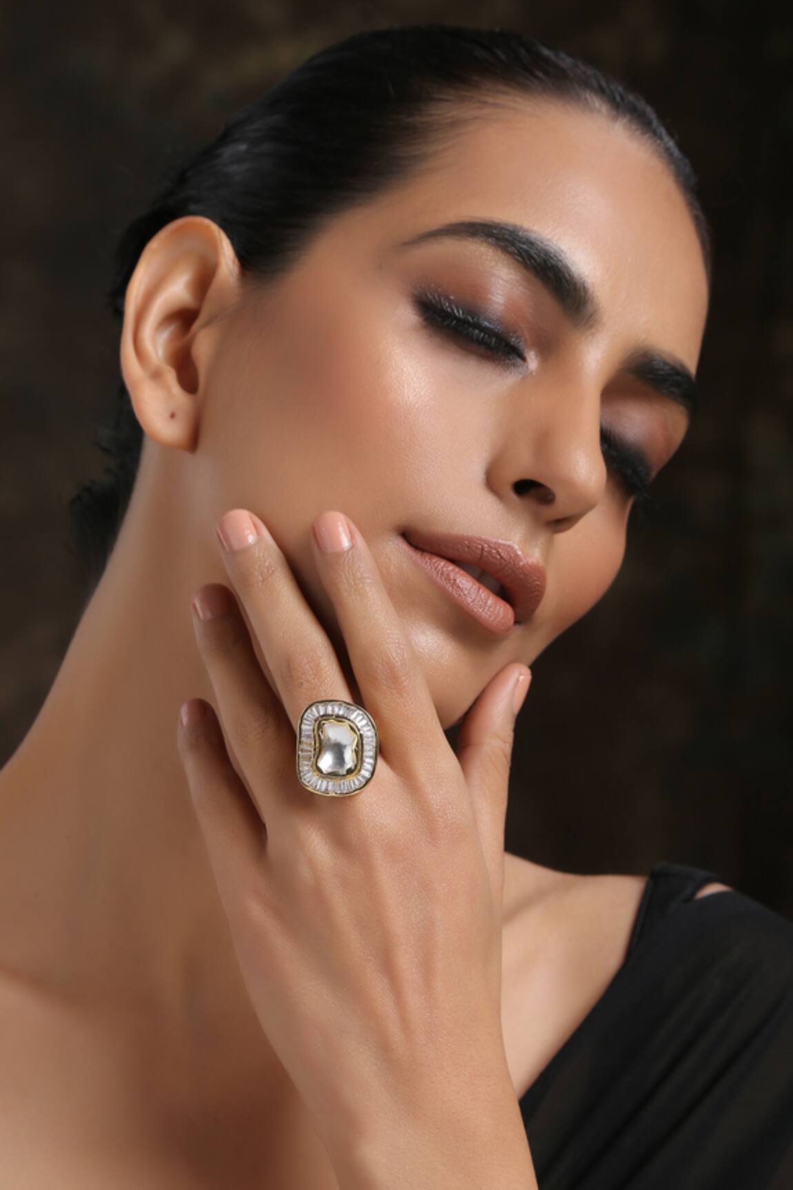 Paisley Pop Handcrafted Polki Kundan Ring 