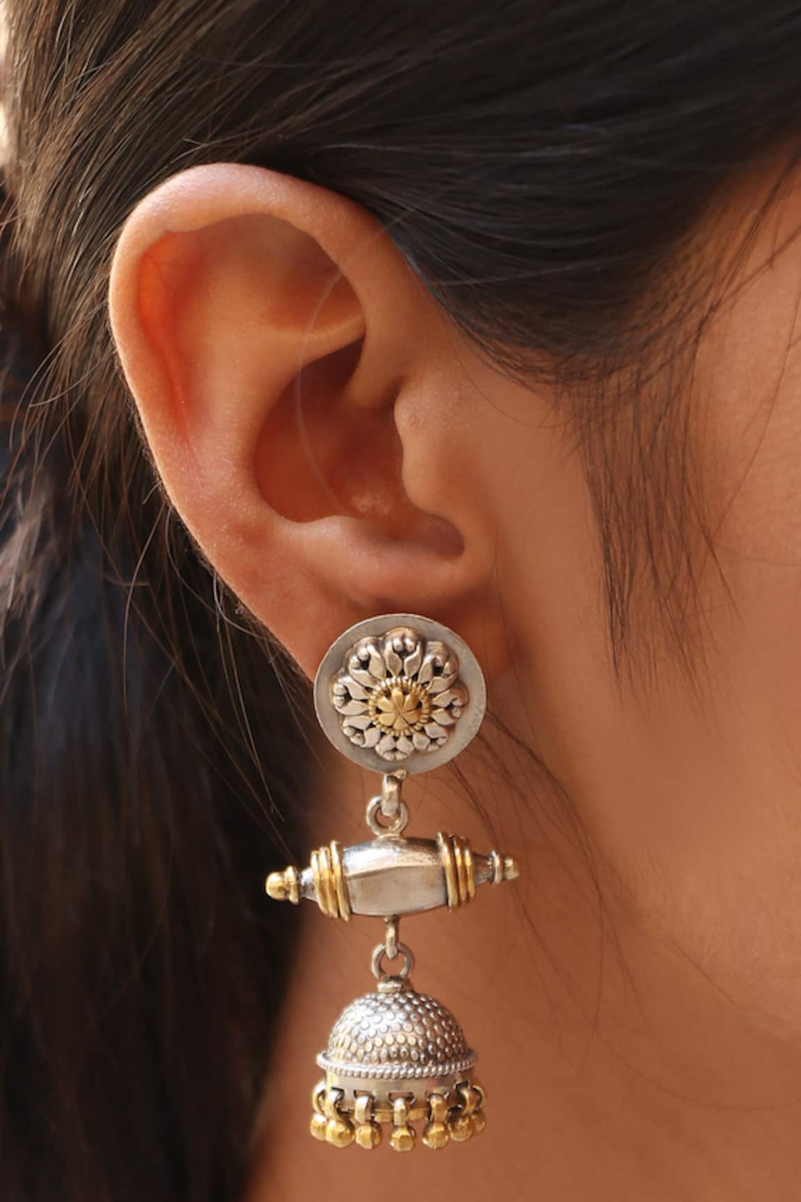 Shop Rubans Gold Plated Handcrafted Peacock Shaped Ghungroo Jhumka Earrings  Online at Rubans