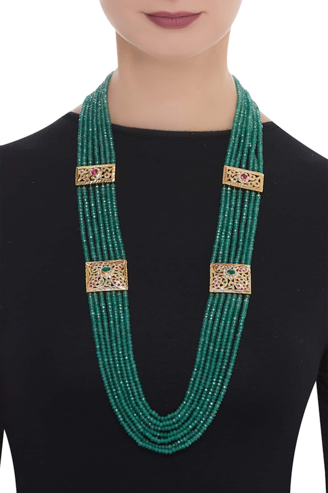 Moh-Maya by Disha Khatri Multi Bead Jadau Necklace 
