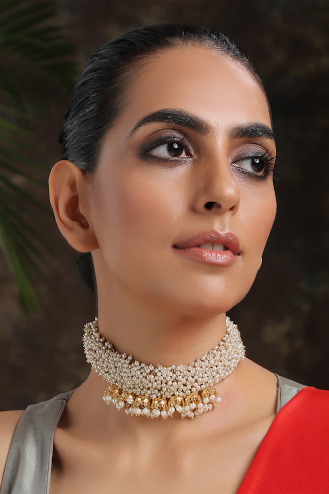Paisley Pop Handcrafted Jhumka Drop Bead Choker Necklace 