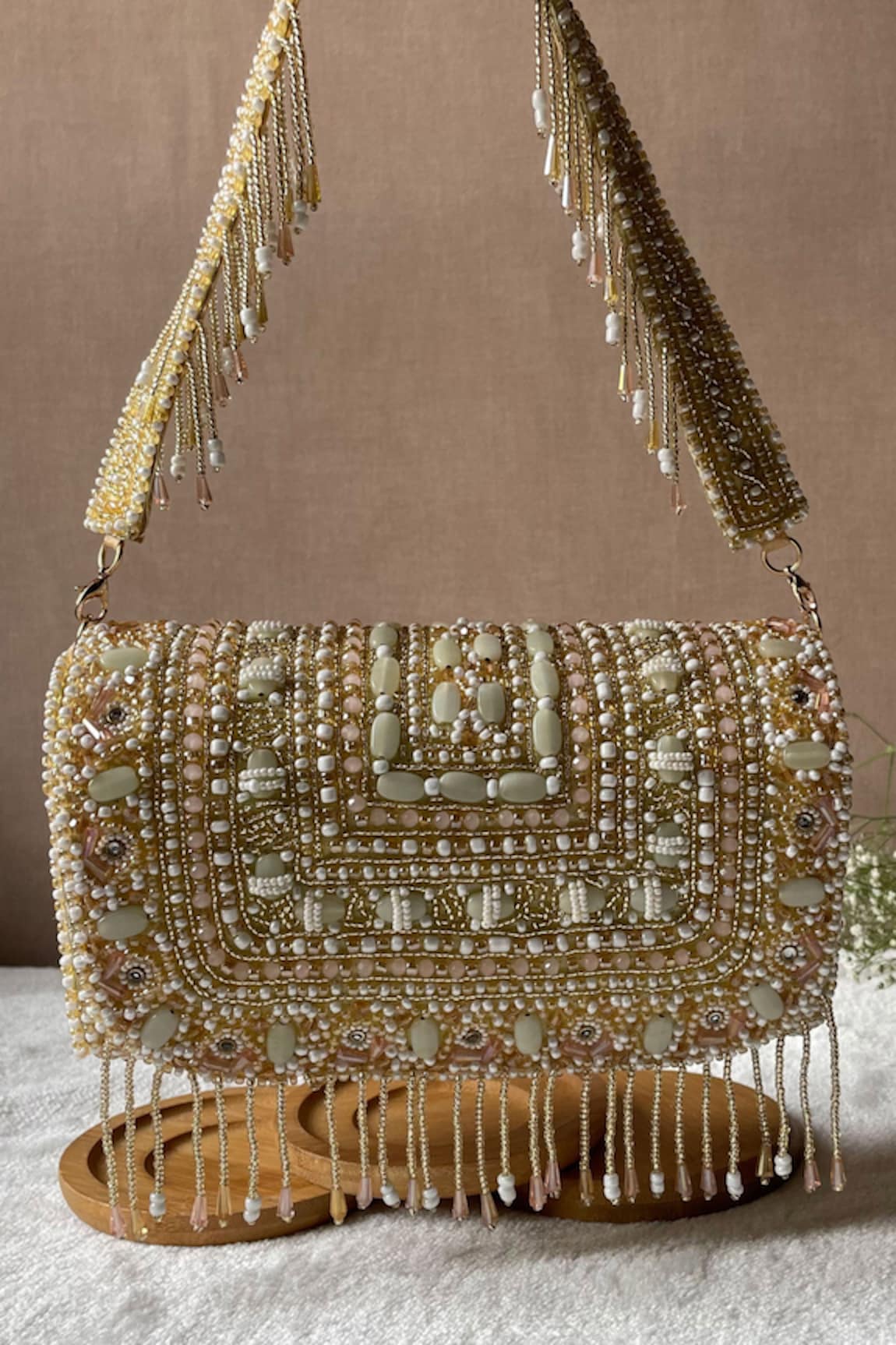 Kreivo by Vamanshi Damania Beaded Silk Bucket Bag