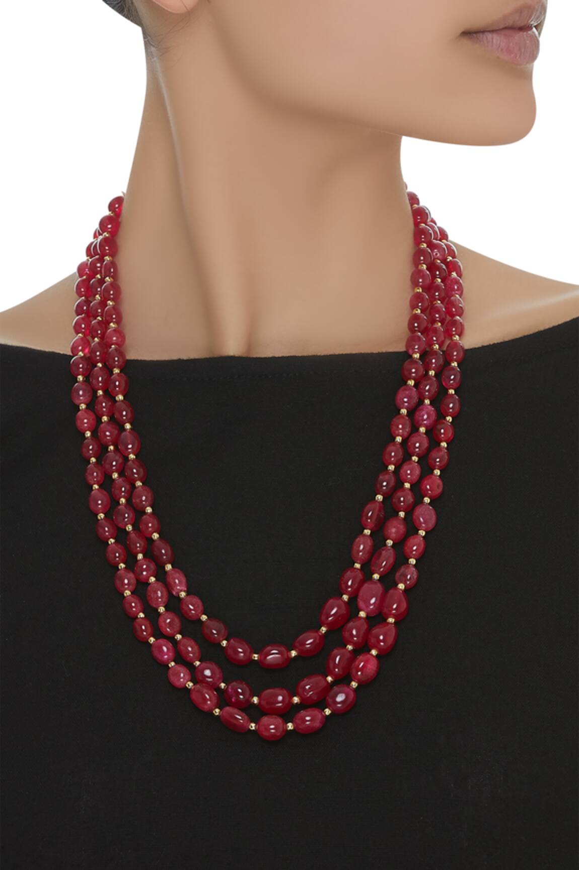 Moh-Maya by Disha Khatri Three layered stone necklace 
