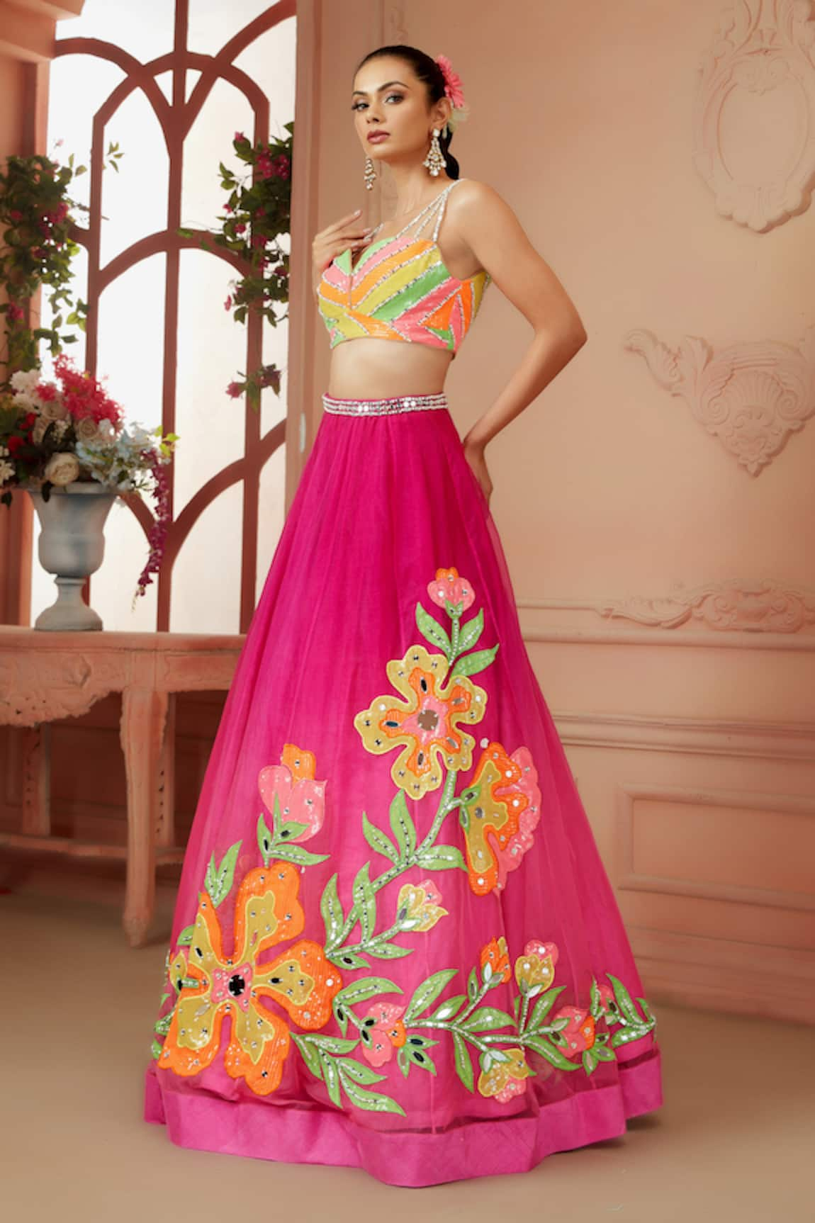 Neeta Lulla Myraa Floral Embroidered Lehenga Set