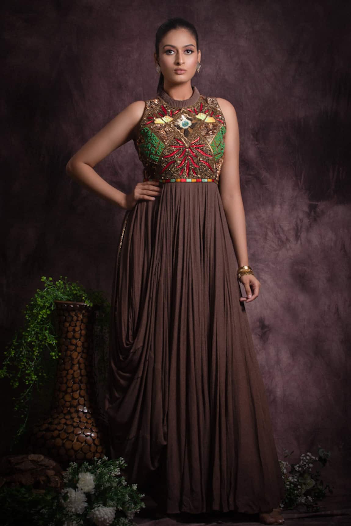 Abstract By Megha Jain Madaan Sequin & Bead Work Gown 