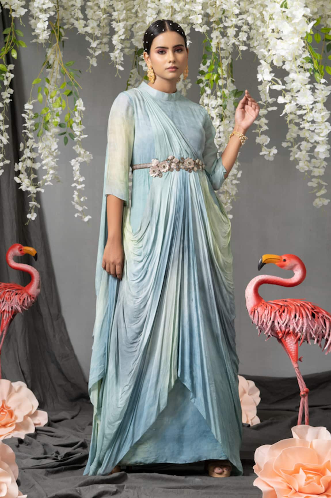 Abstract By Megha Jain Madaan Ombre Shaded Drape Gown