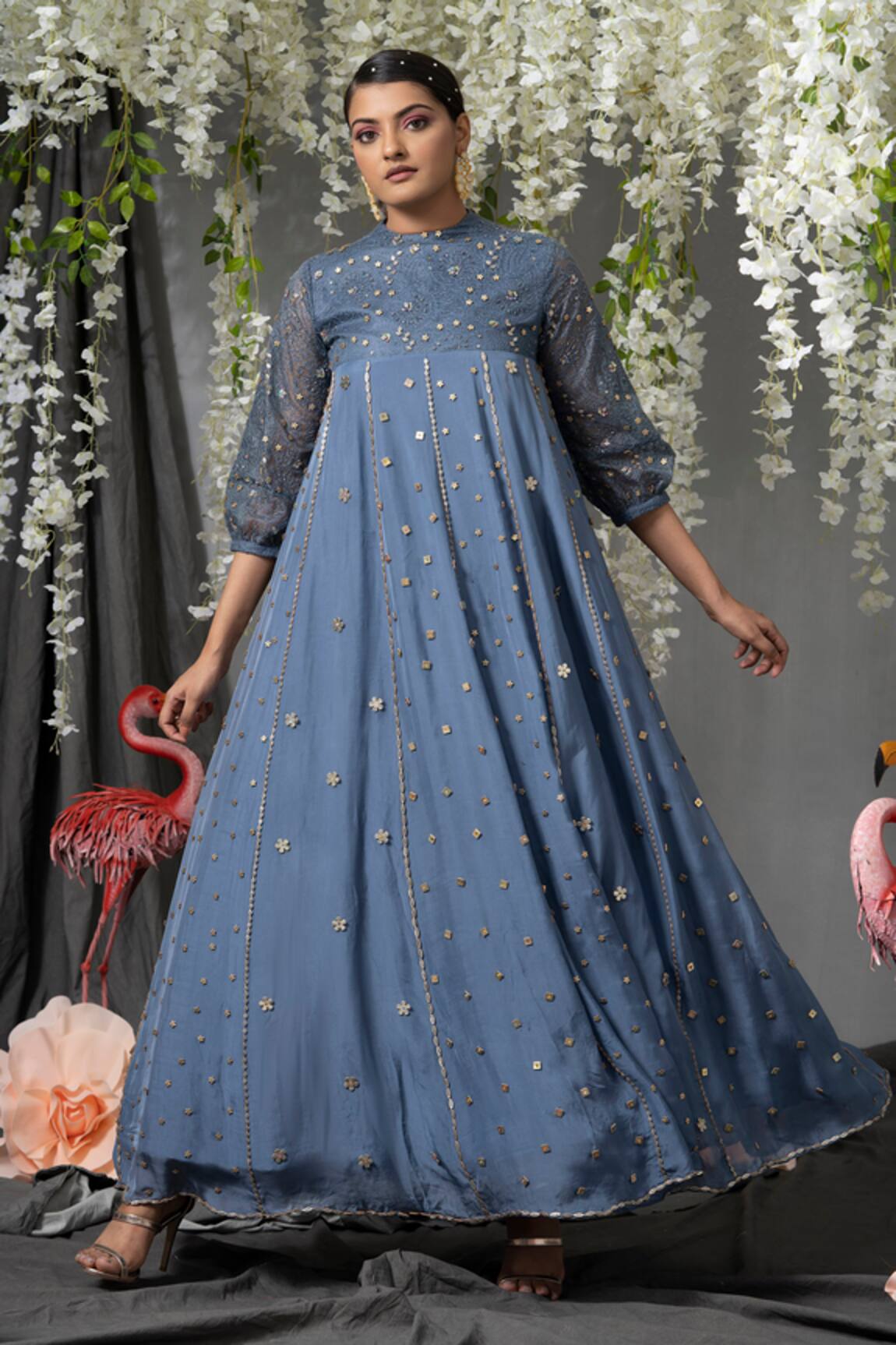 Abstract By Megha Jain Madaan Embellished Flared Gown