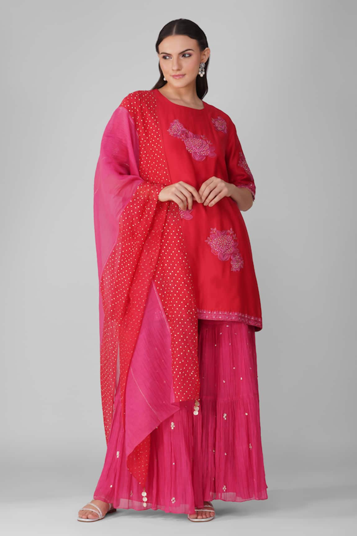 Devyani Mehrotra Starry Rose Placement Embroidered Kurta Set