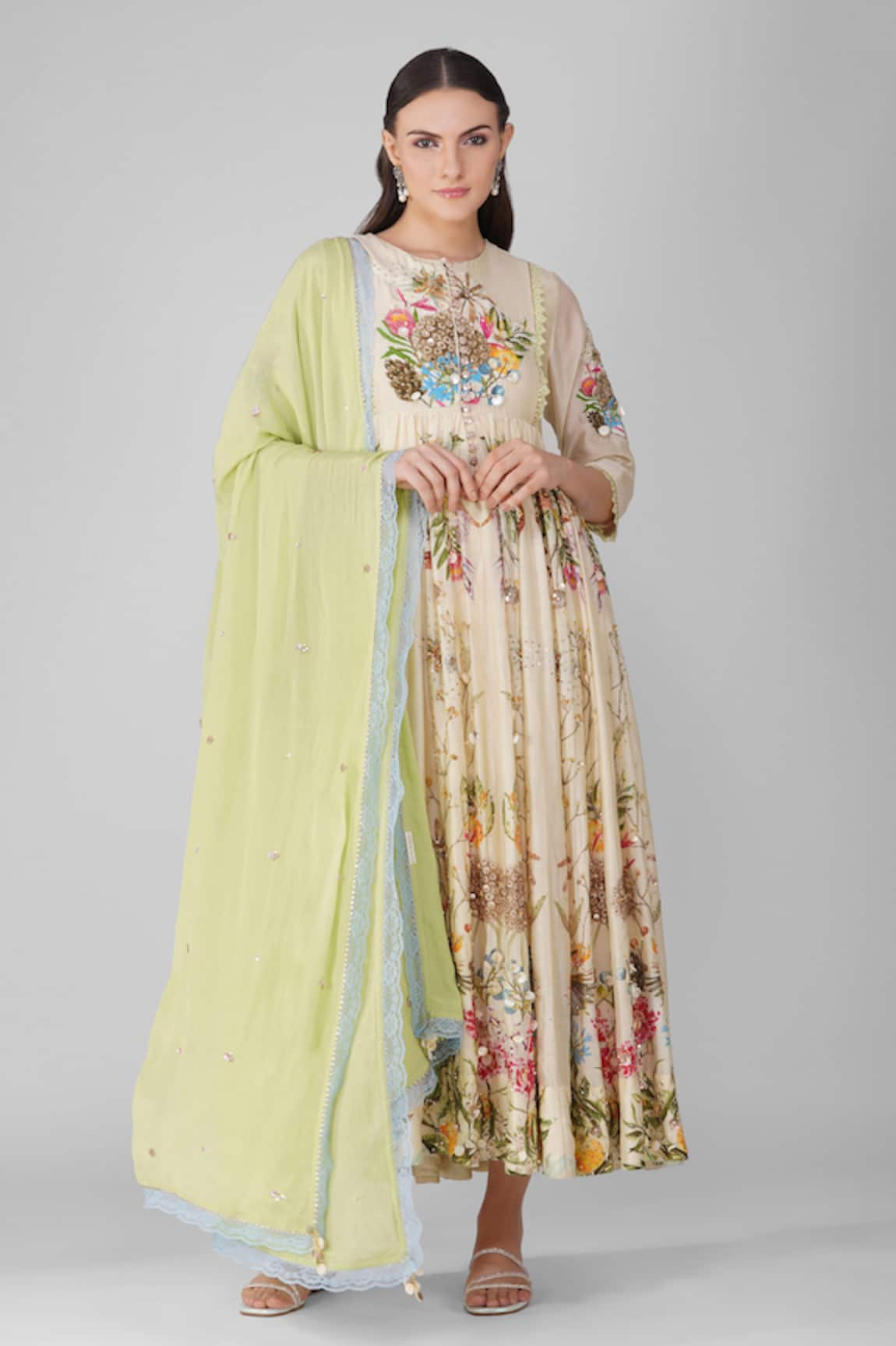 Devyani Mehrotra Sky Garden Print Anarkali Set