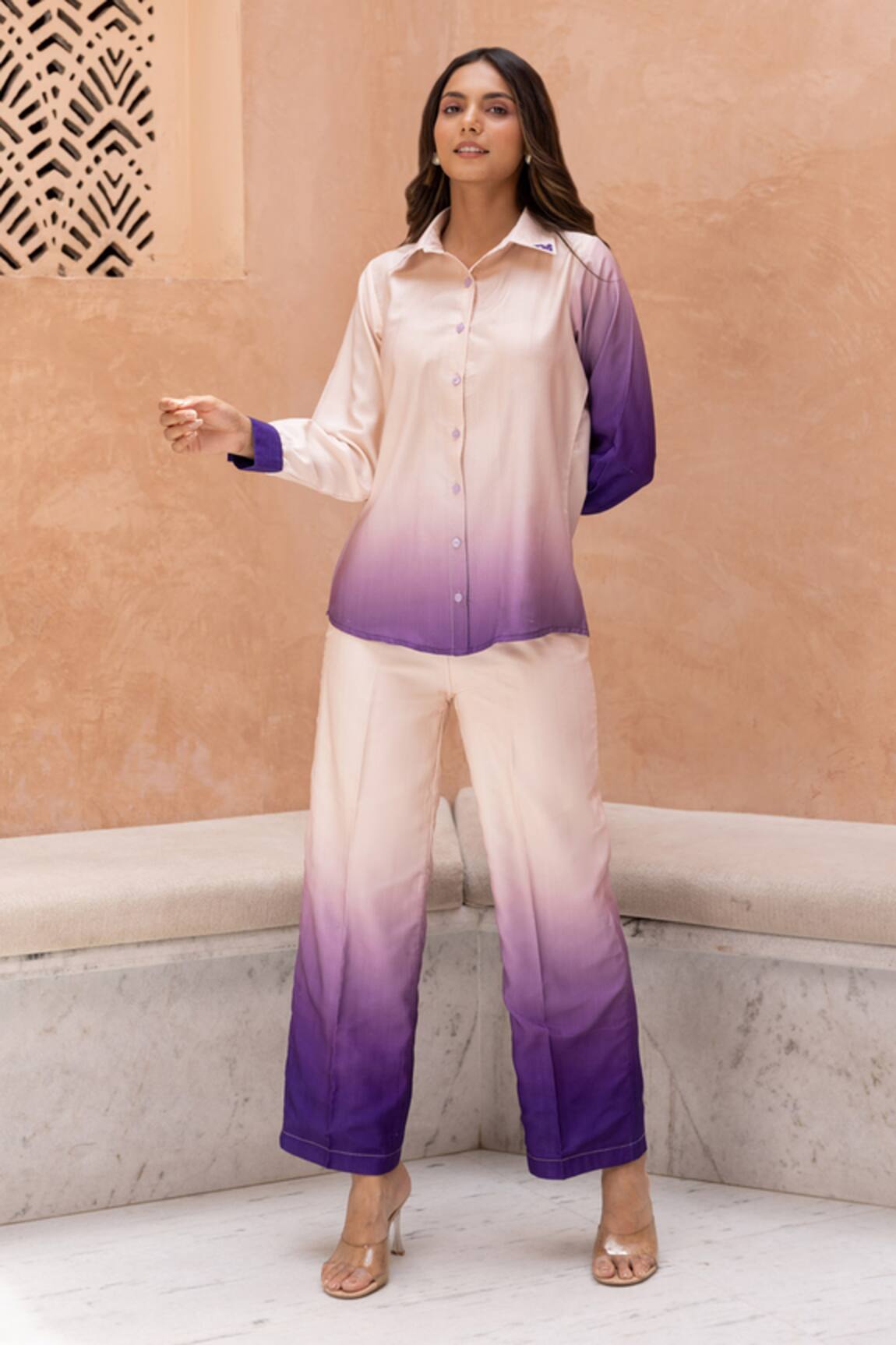 B'Infinite Iris Ombre Effect Shirt With Trouser