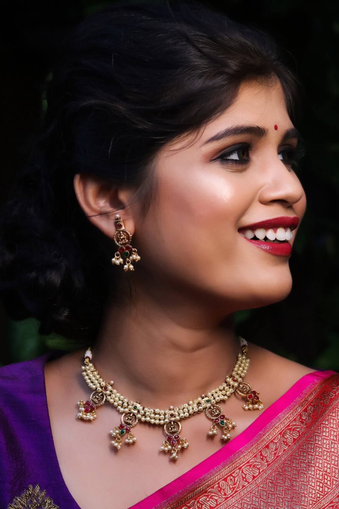 Ishhaara Gold Temple Jewellery Set