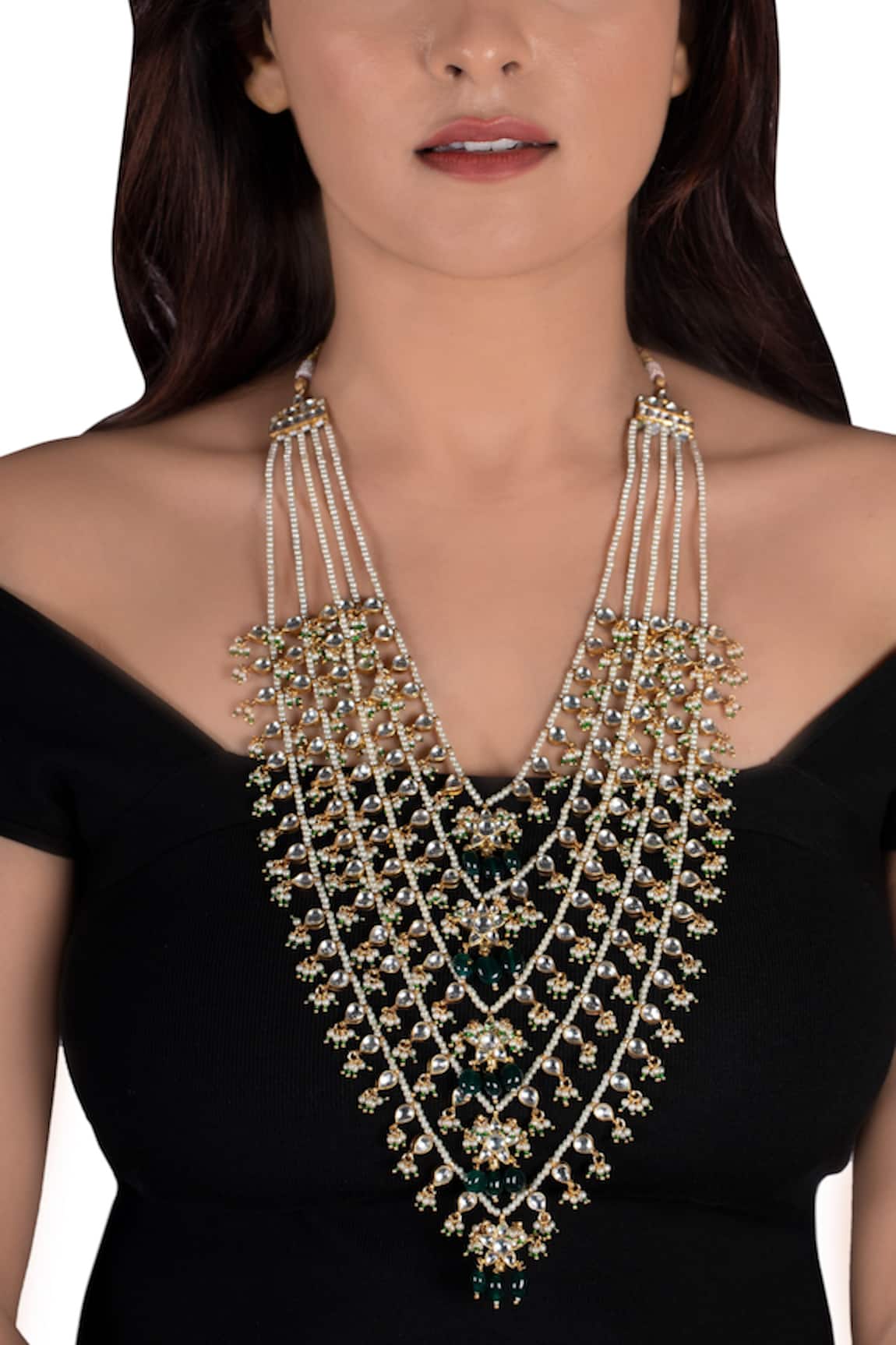Riana Jewellery Layered Bead Pendant Necklace 
