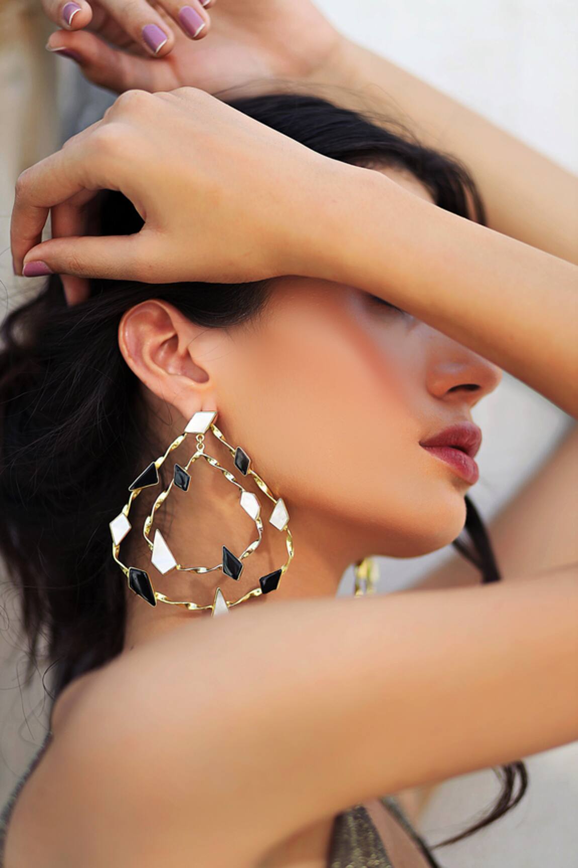 Varnika Arora Sporadic Handmade Geometric Stone Danglers 