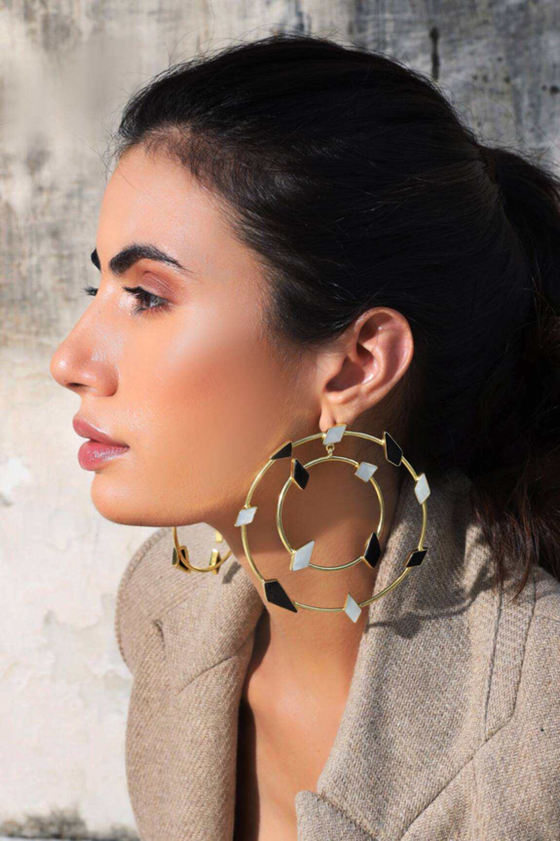 Varnika Arora Mega Handmade Stone Hoops 
