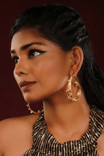 Ishhaara Stones Embellished Hoop Earrings 