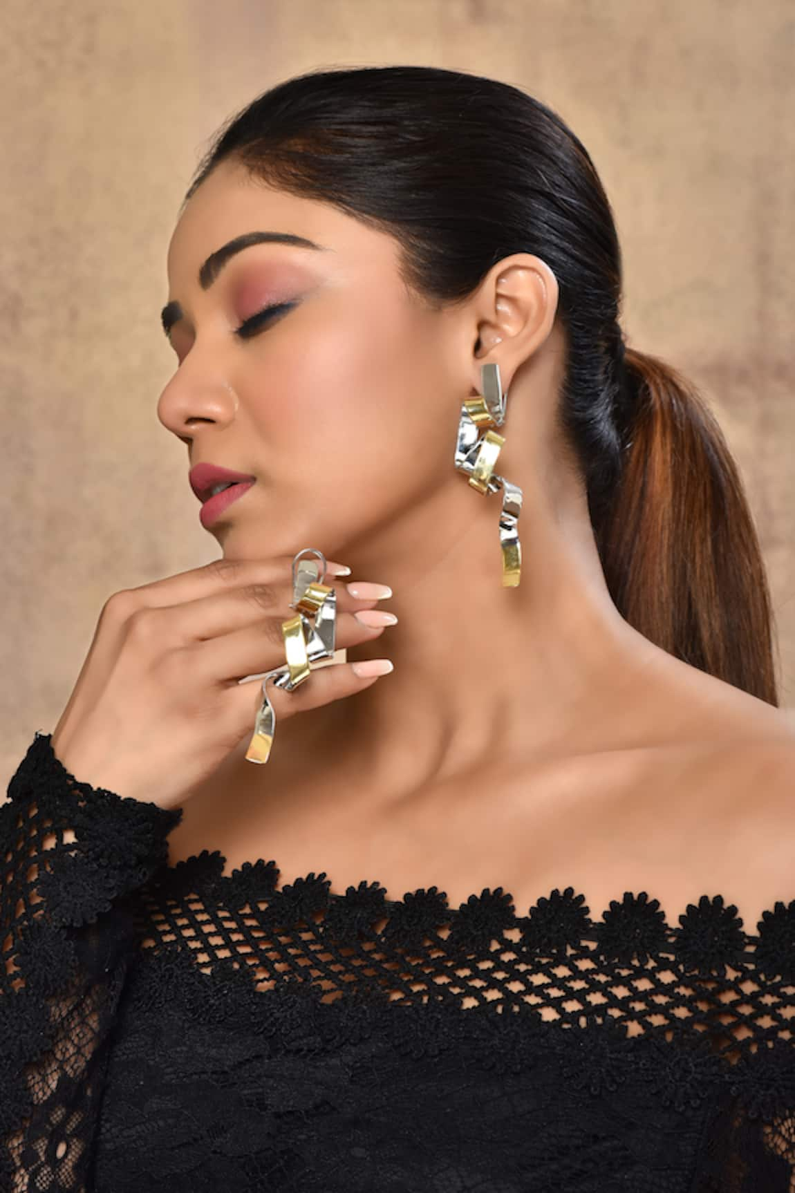 Nepra By Neha Goel Abstract Shape Dangler Earrings