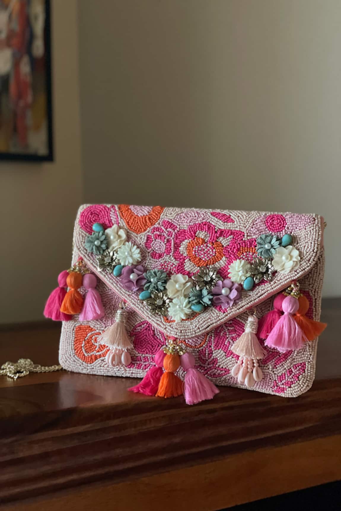 Bhavna Kumar Floral Bead Embellished Bag