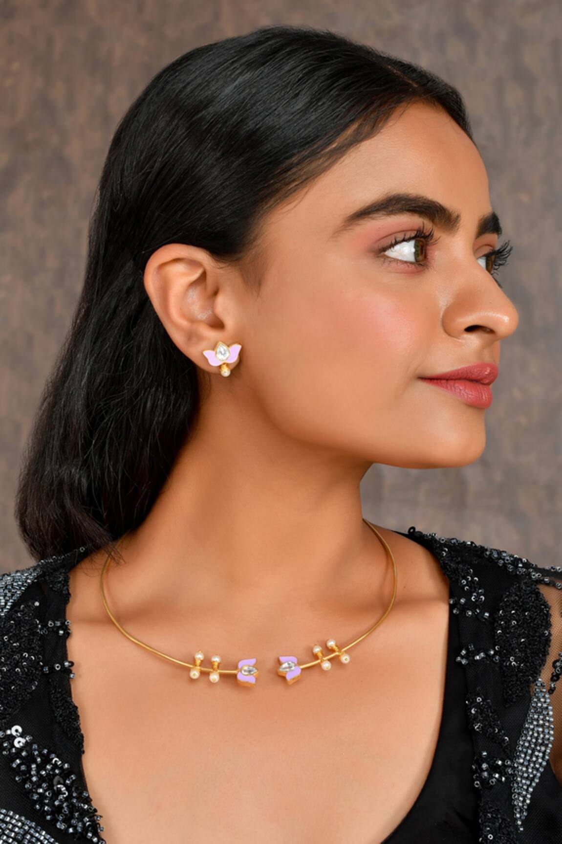 Ishhaara Pearls Embellished Open Necklace Set