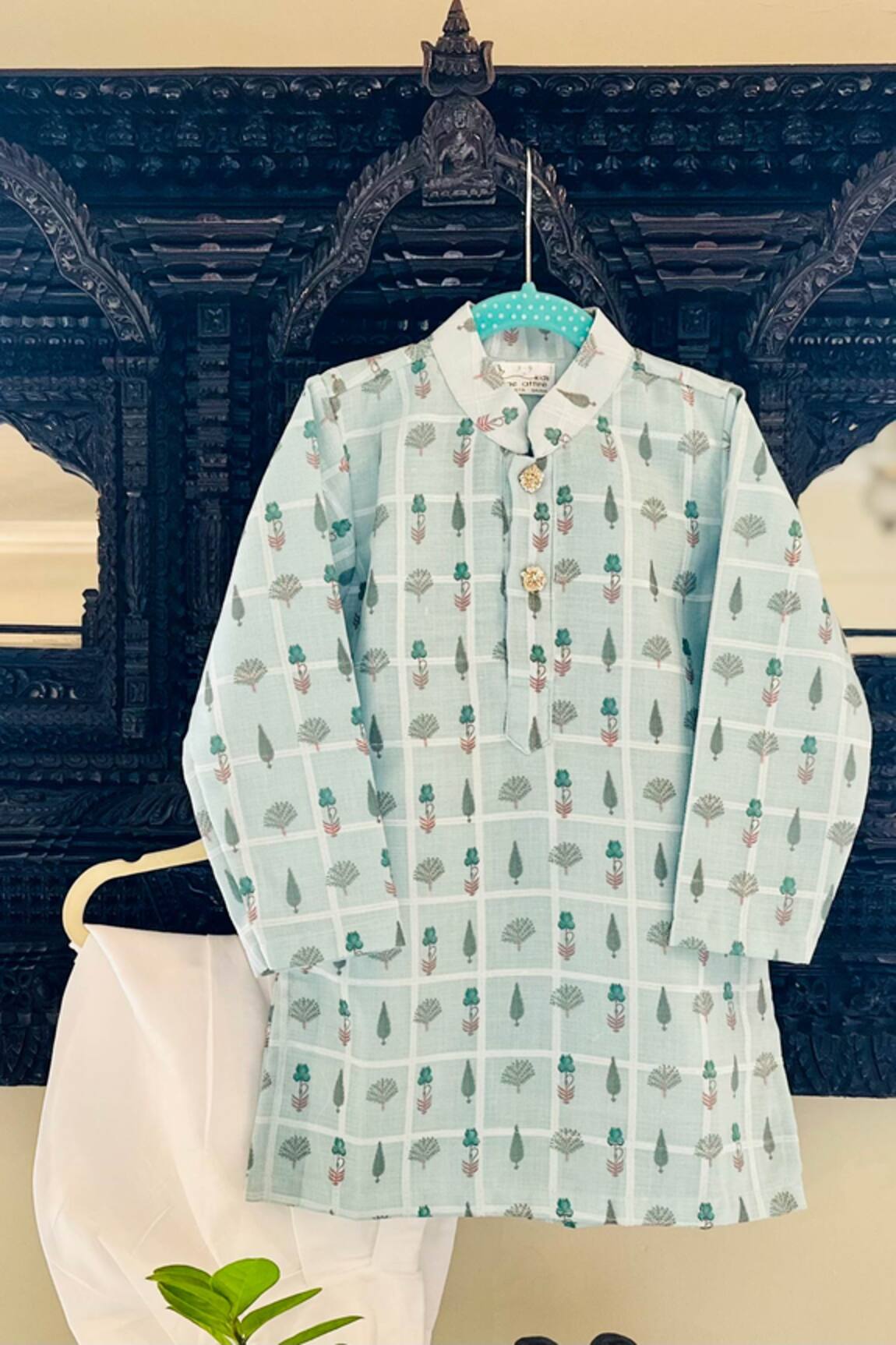 Rage Attire-Sweta Saria Flower Block Print Kurta With Patiala